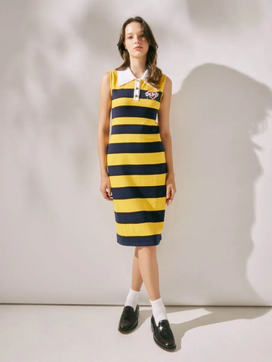 ASV (RS24) Honey Bee Women Polo Dress Yellow Size - M