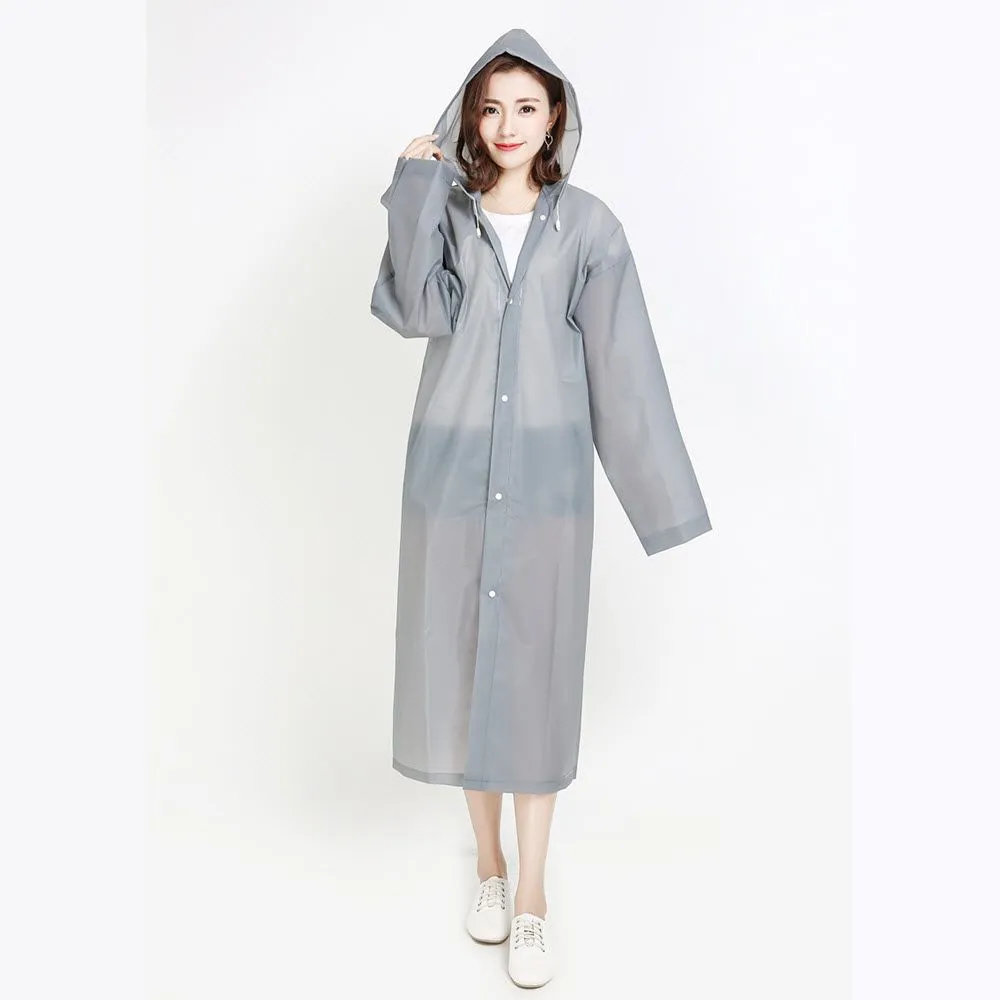CHARITES BRAND Rain coat, Poncho PVC, Korea Style Waterproof, Dustproof - Grey