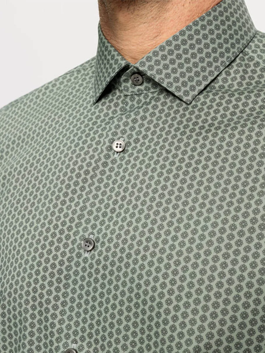 OLYMP MEN SHIRT LONG SLEEVES BUSINESS SHIRT BODY FIT GREEN