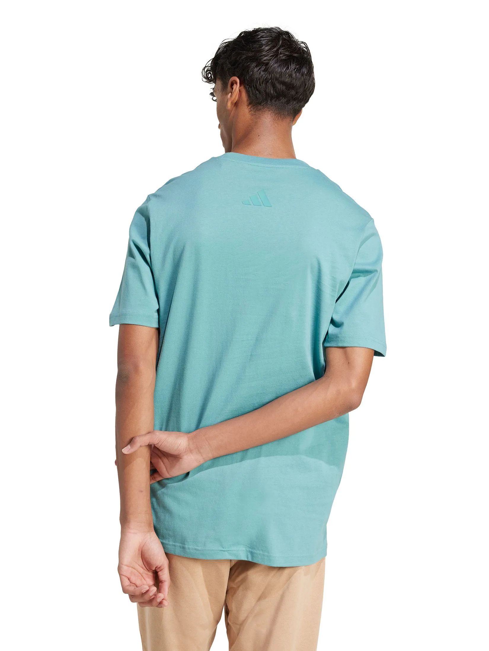 ADIDAS Men T-Shirt Graphic Dog Sock Patch