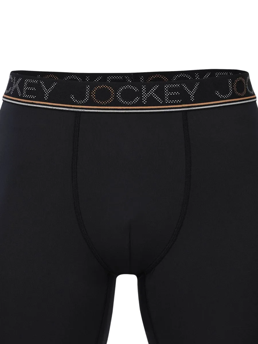 JOCKEY UNDERWEAR Men's COOLING JADE BOXER TRUNK BLACK