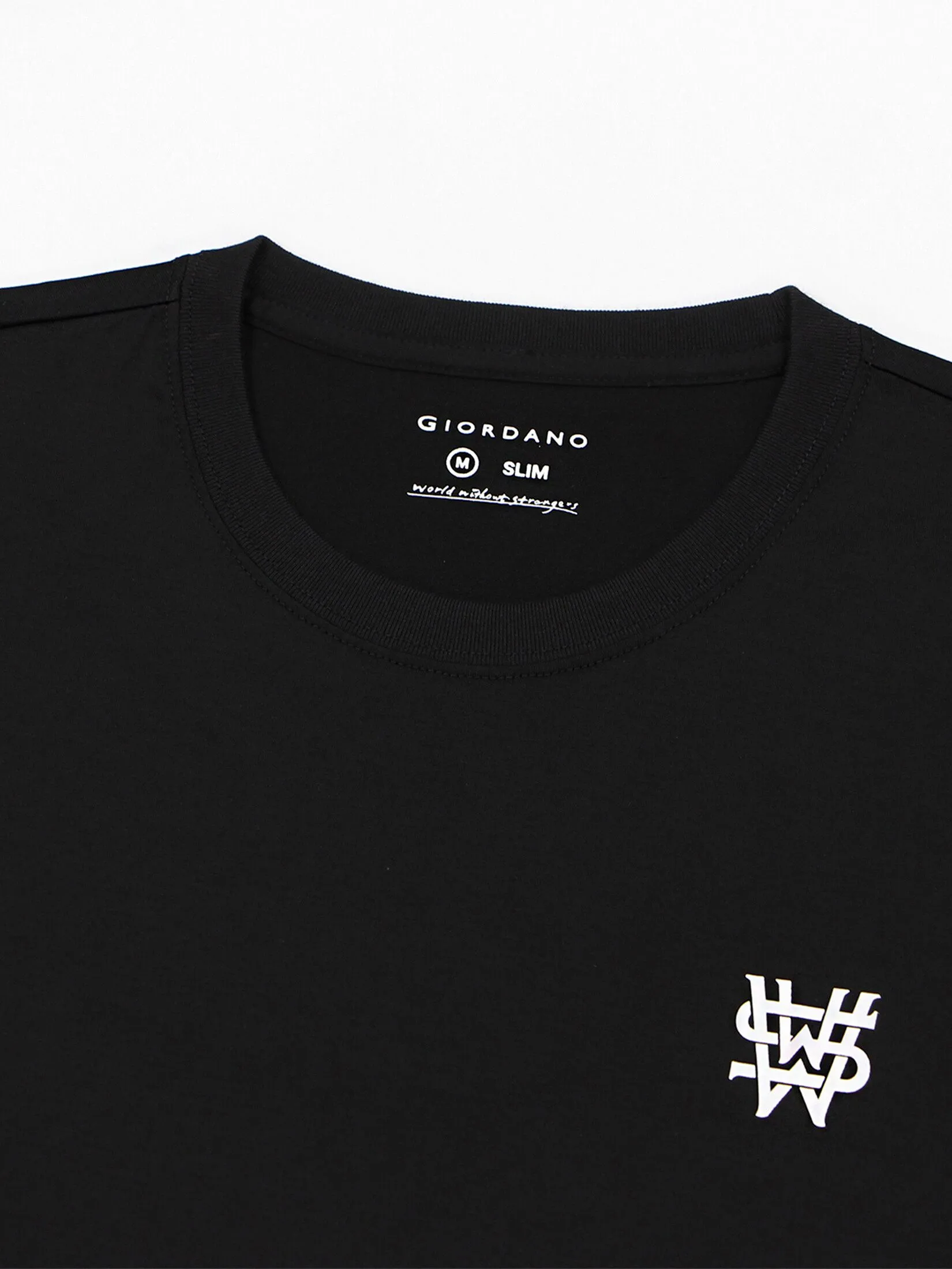 GIORDANO Men's Jersey Slim Printed Tee (WWS) Signature black