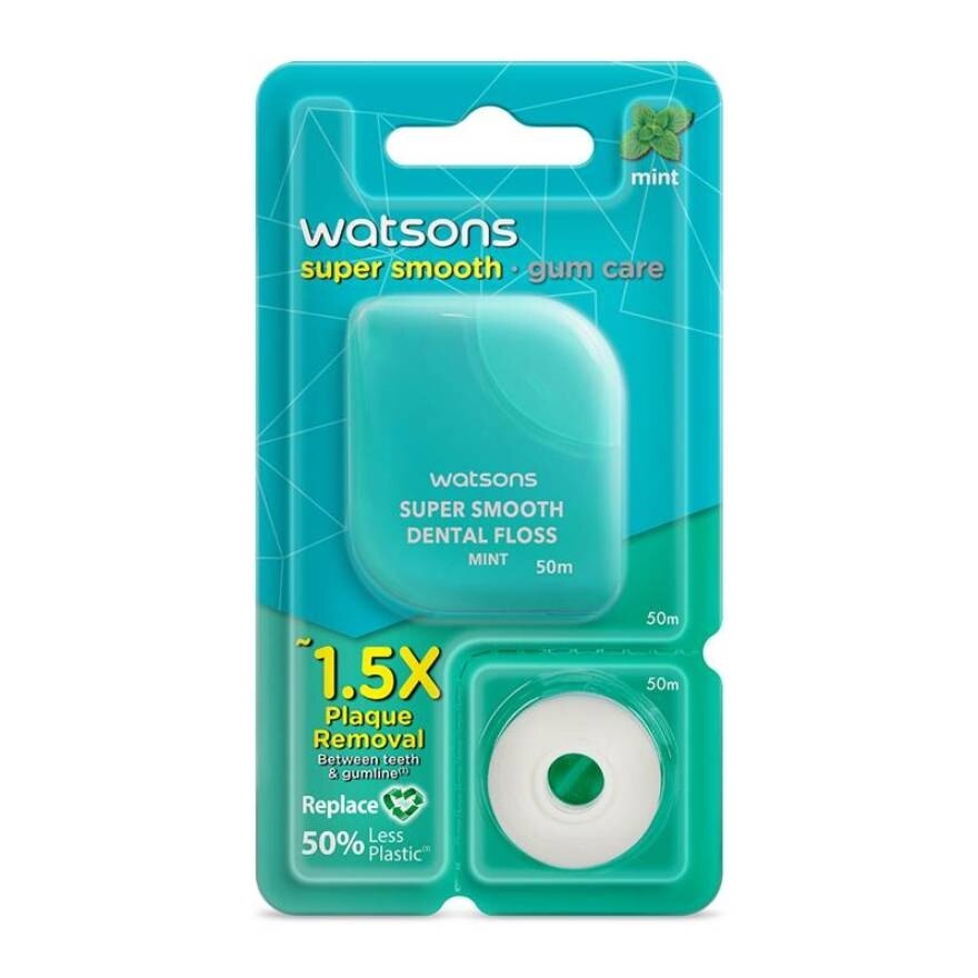 Watsons Mint Dental Floss 50m + Replace 50m.