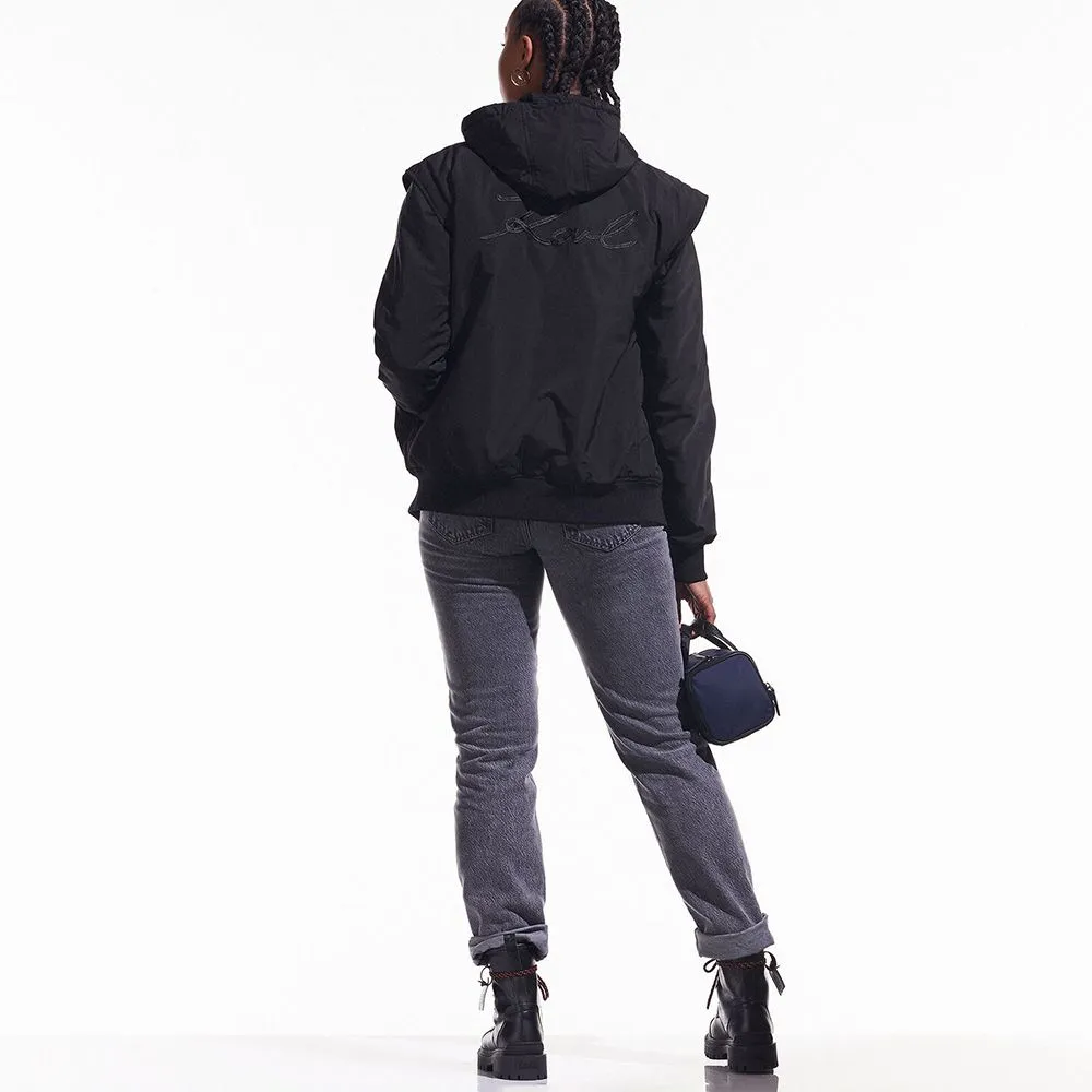 KARL LAGERFELD CARA LOVES KARL Transformer Bomber Black