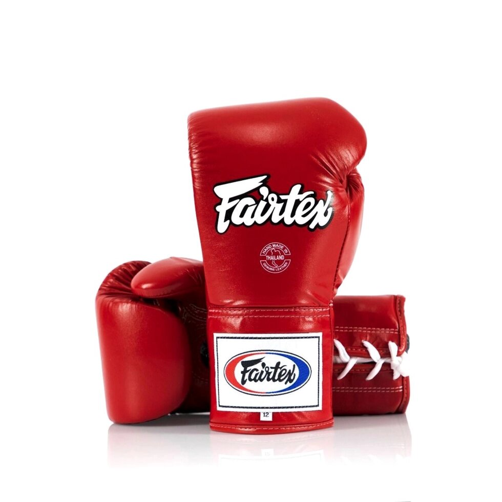 Боксерские профессиональные перчатки на шнуровке Fairtex BGL 6, Таиланд 12 oz Red