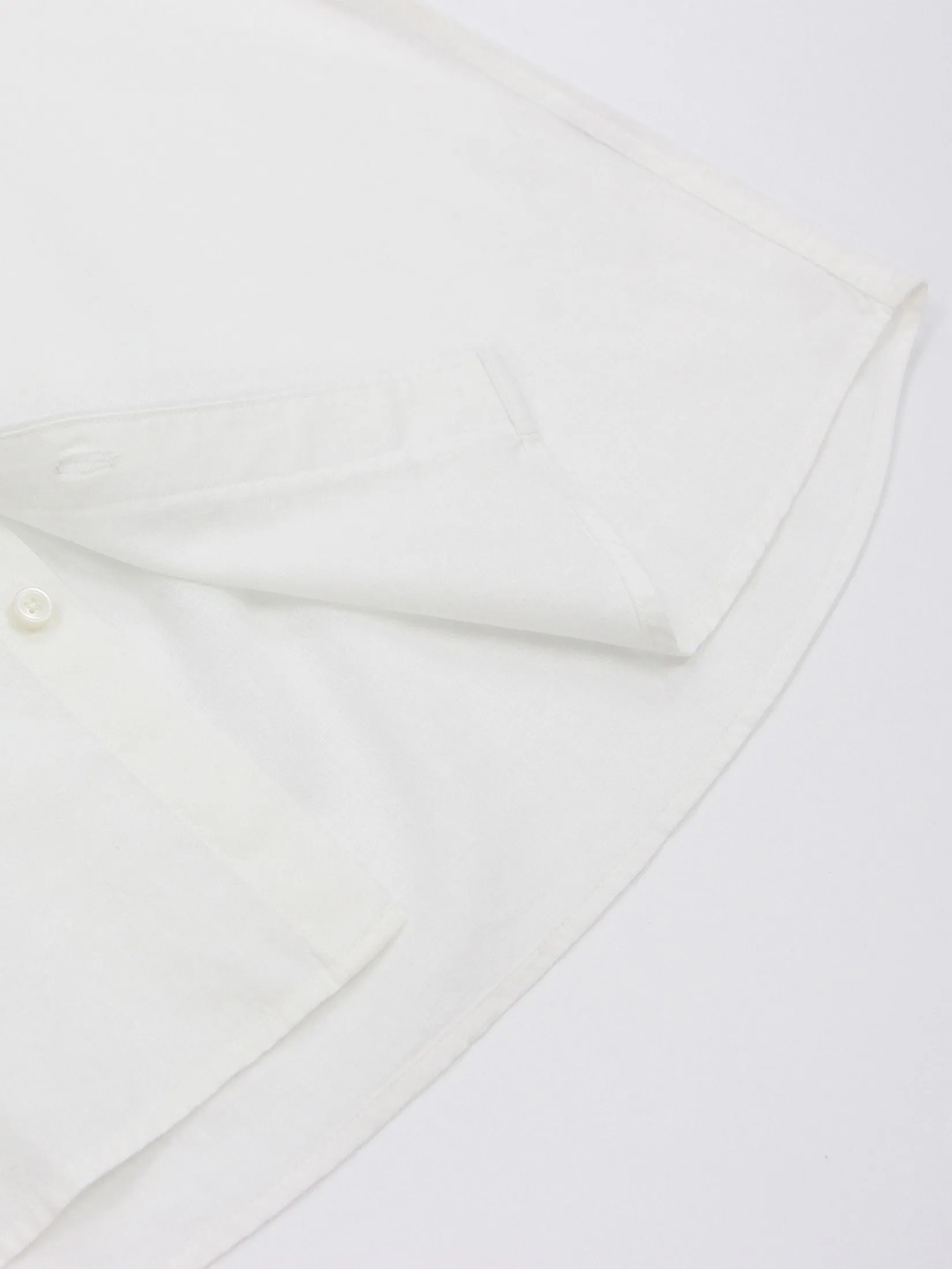 GIORDANO Men's Slim Mandarin Collar Linen Shirt Signature White