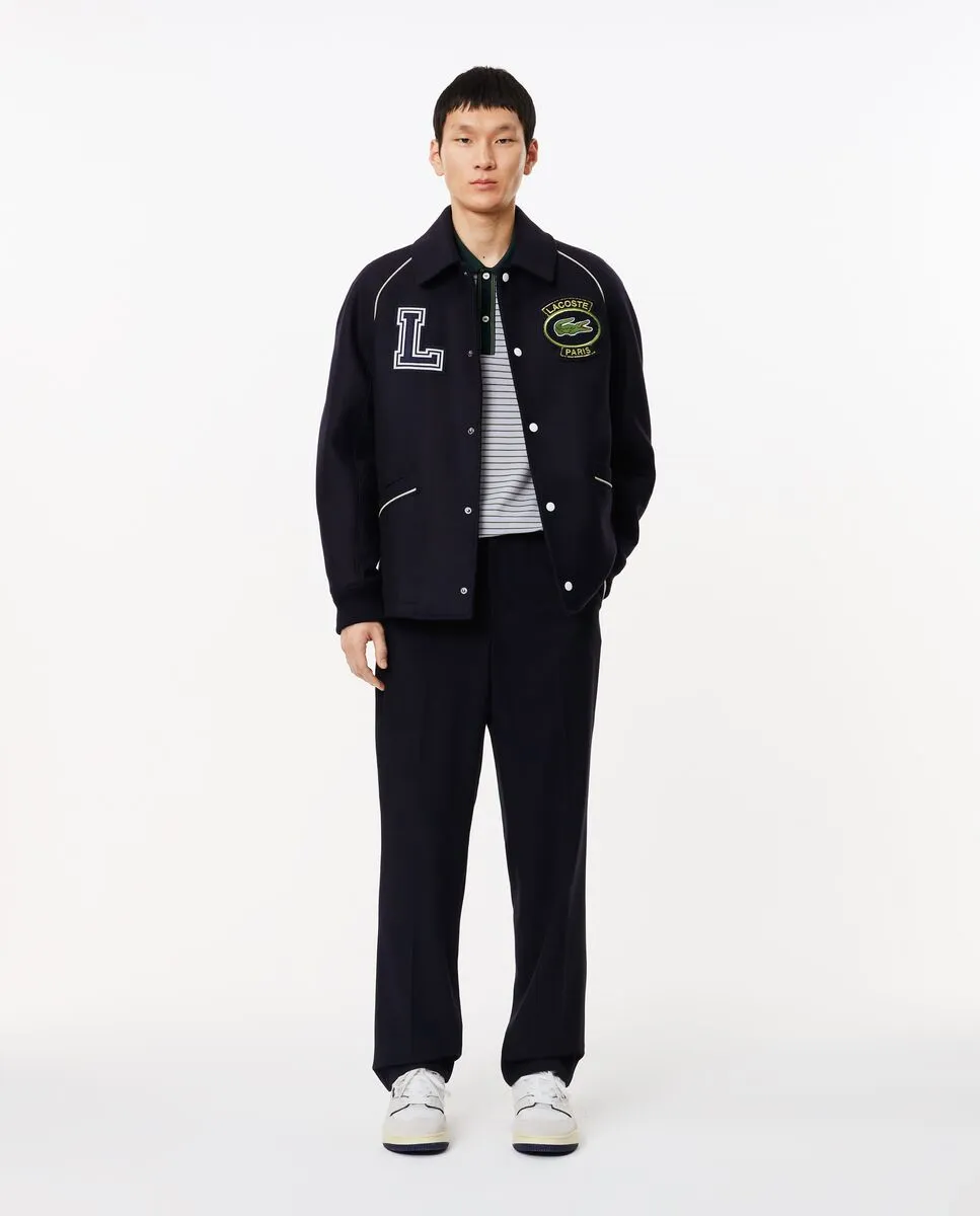 LACOSTE Striped Cotton Piqu  Heritage Badge Polo Shirt Light Blue