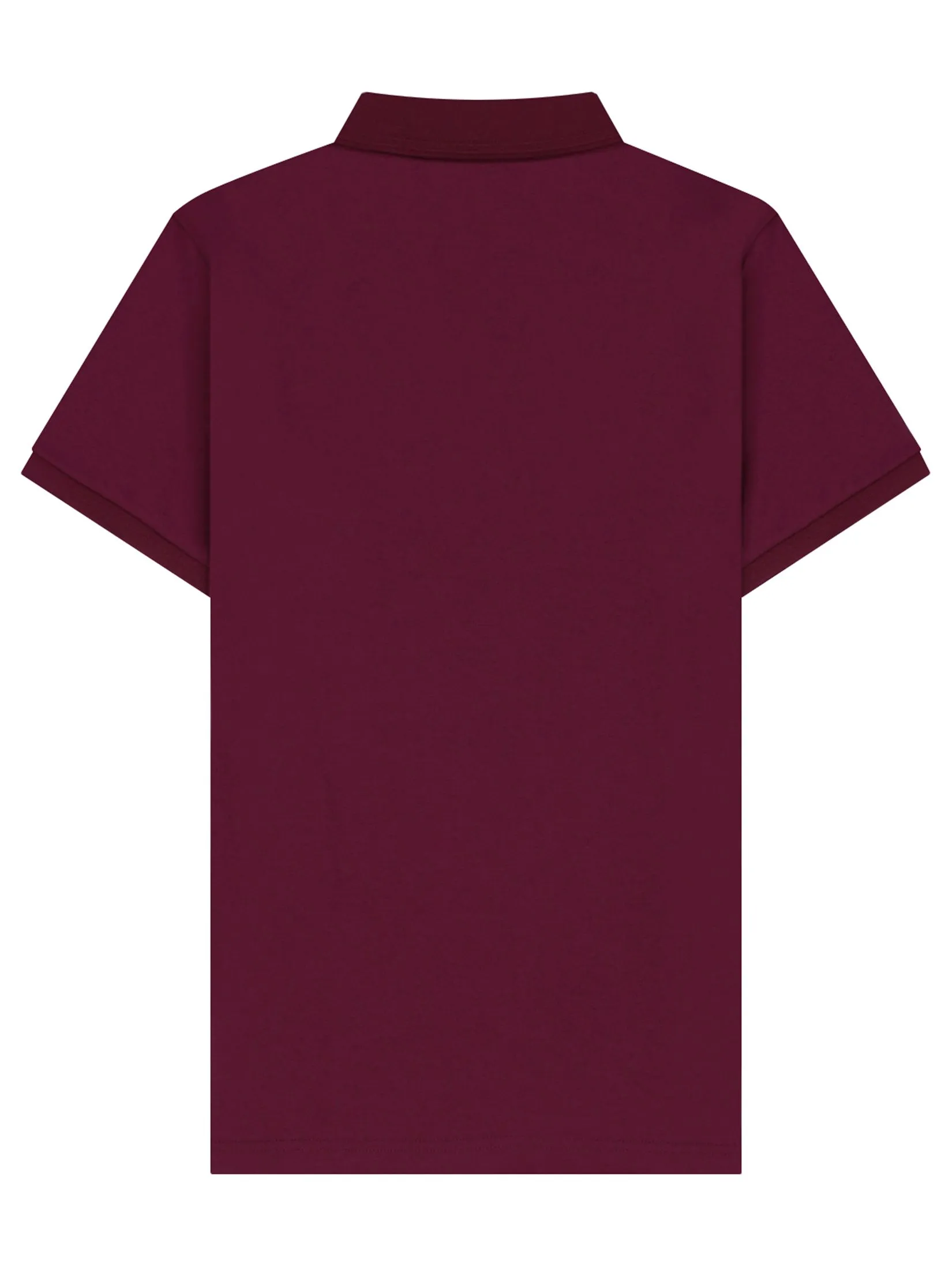 GIORDANO Men's Slim Fit Embroidery Bold Polo (Liquid Touch) Burgundy red