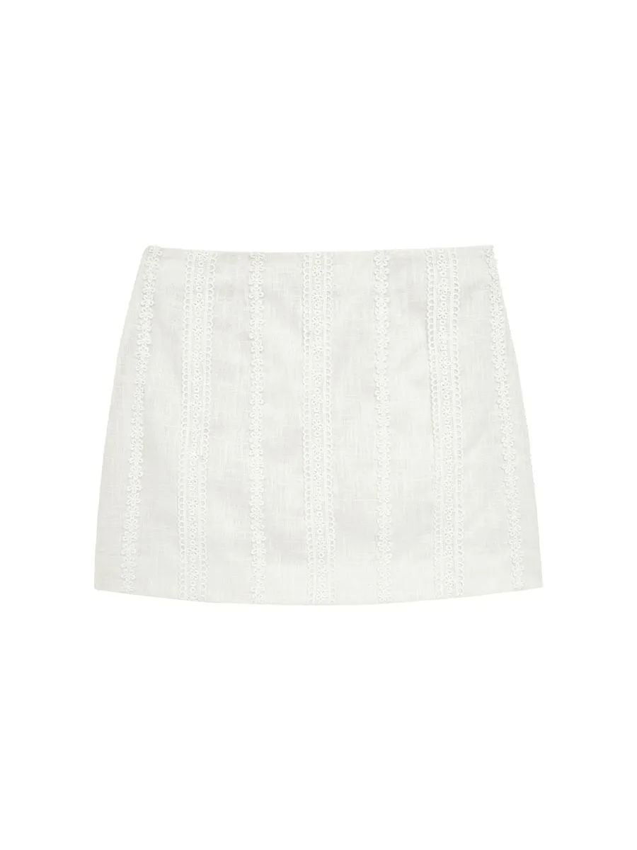 KLOSET (SS24)Lace Mini Skirt White