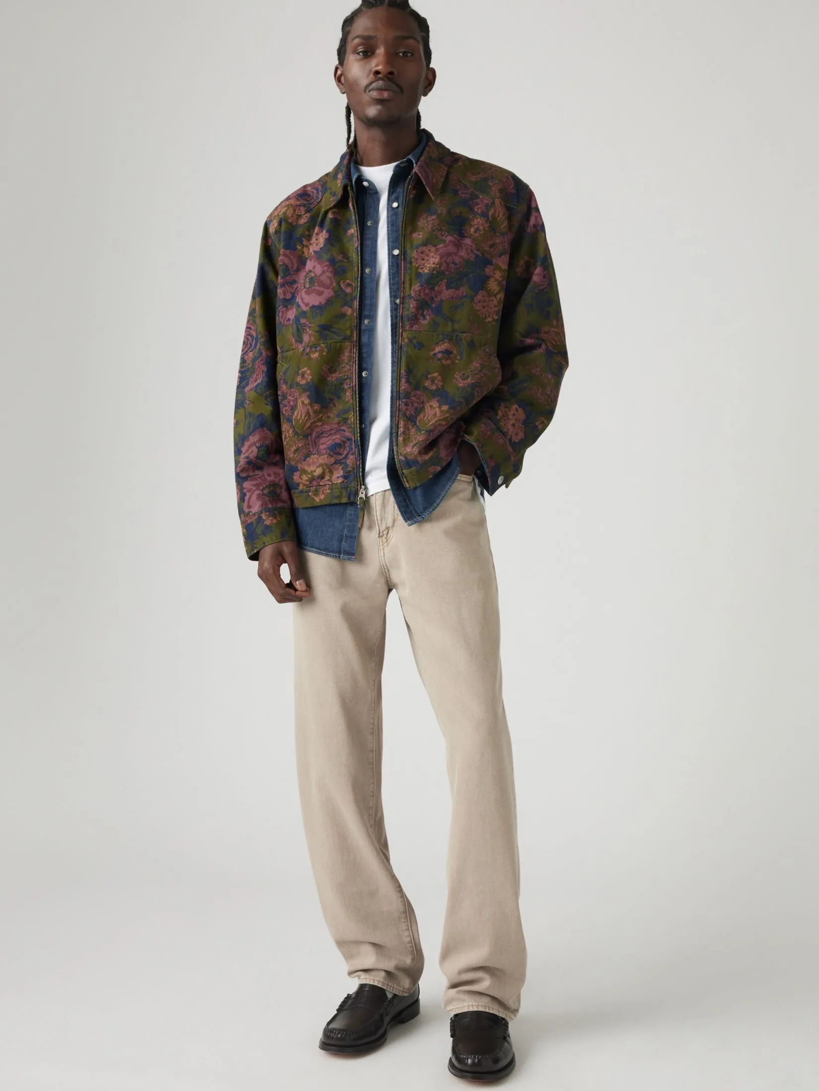 LEVI'S Men's 568 Loose Straight Lightweight Jeans Ecru