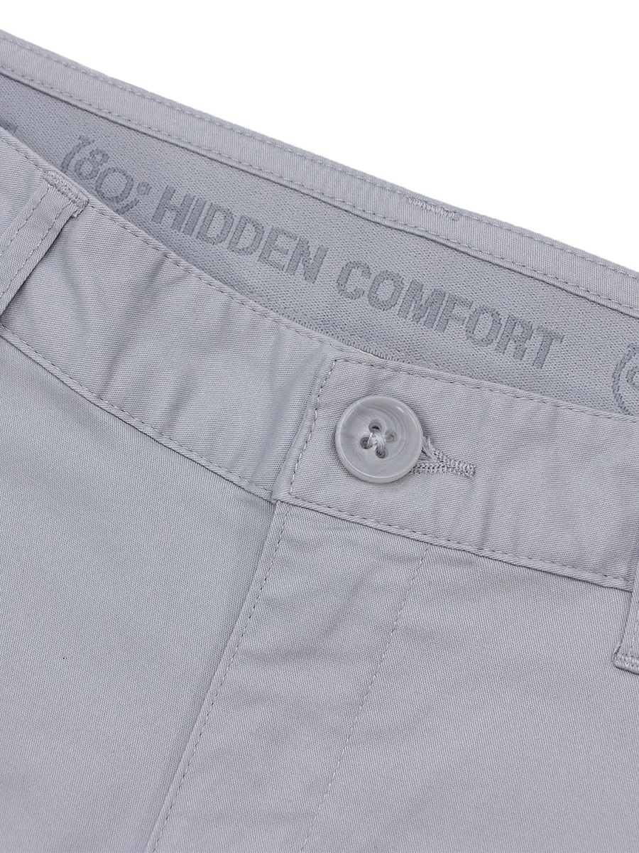 GIORDANO Women's Twill Mid-Rise Slim Fit Pocket Shorts (180 Elastic Waistband) Dolphin grey