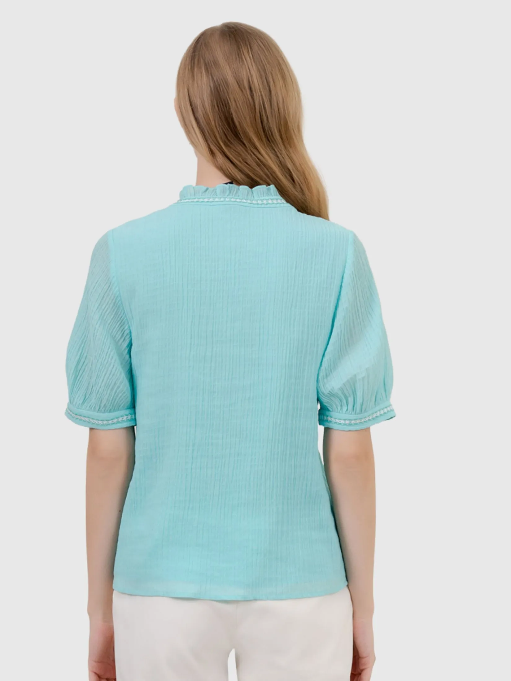 VERONIQA Women Blouse Chiffon Dobby Blue