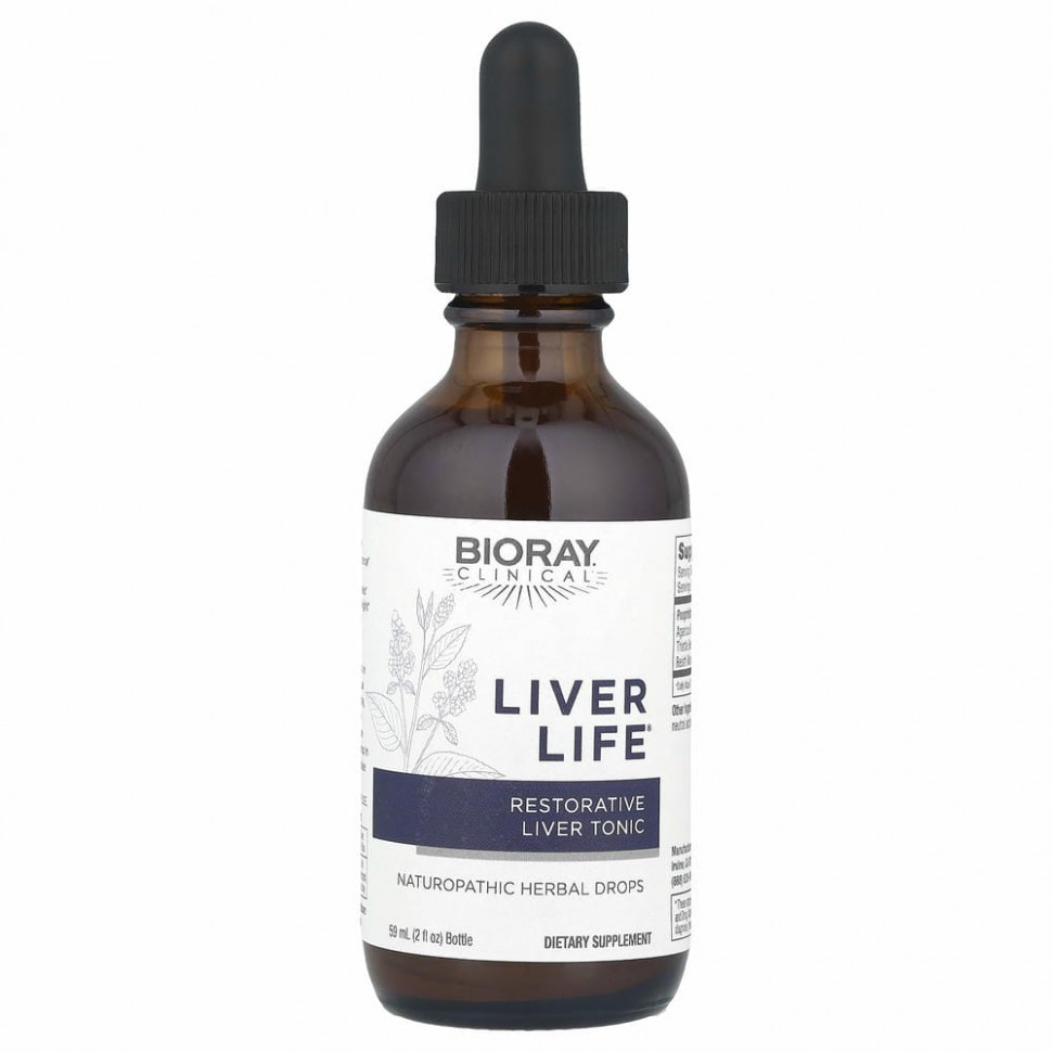 Bioray, Liver Life, восстанавливающий тоник для печени, 59 мл (2 жидких унции)