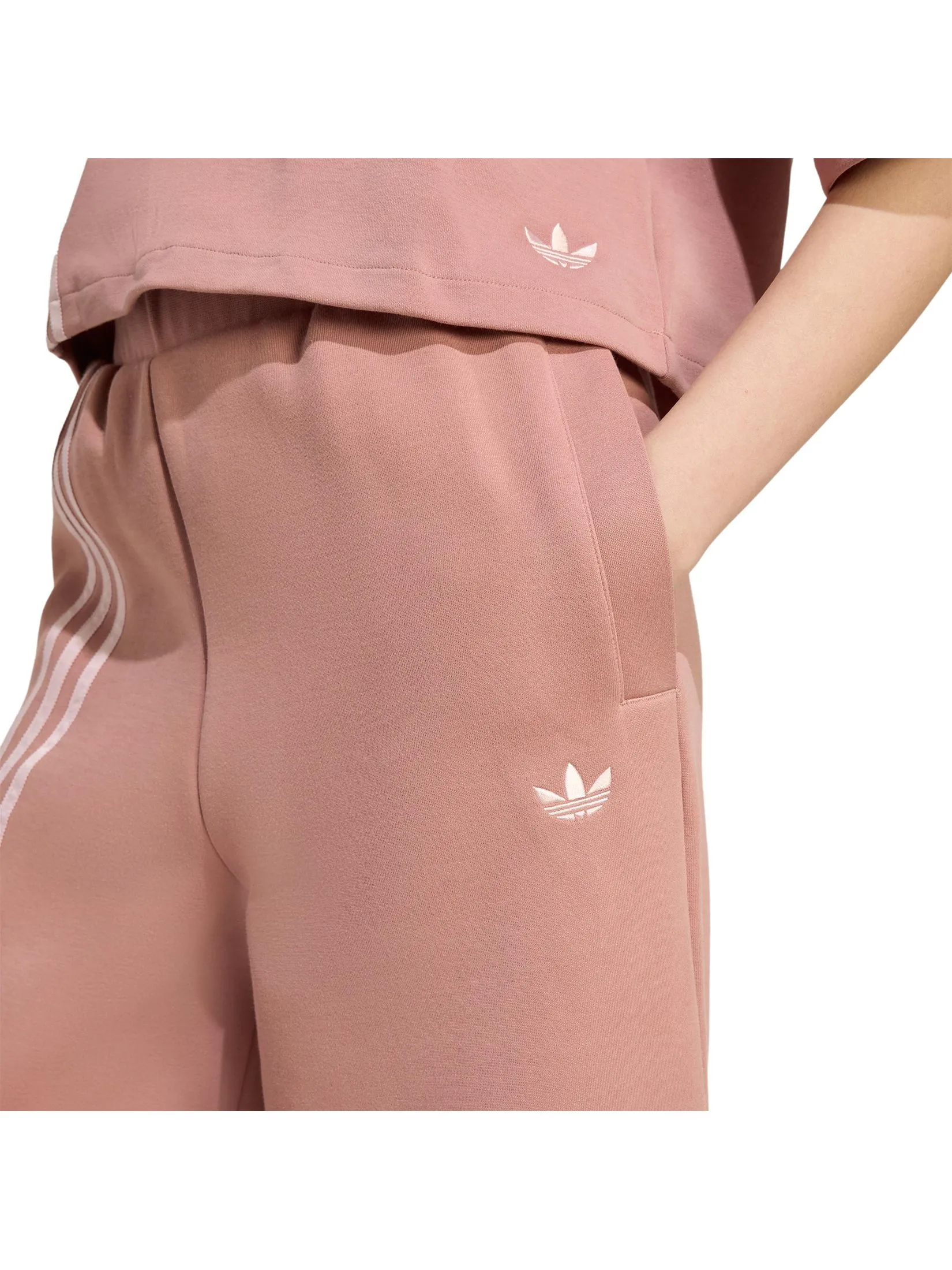 ADIDAS Women Wide Pant Off Placed 3-Stripes JW3621 Red / Warm Clay