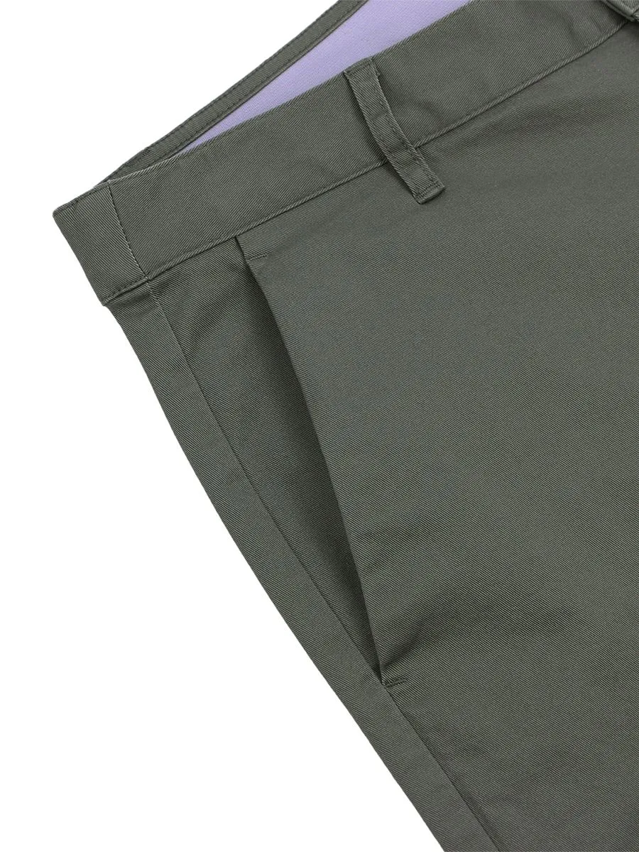GIORDANO Men's Super Stretch Easy Care Pants (180 Waistband) Green dusty olive