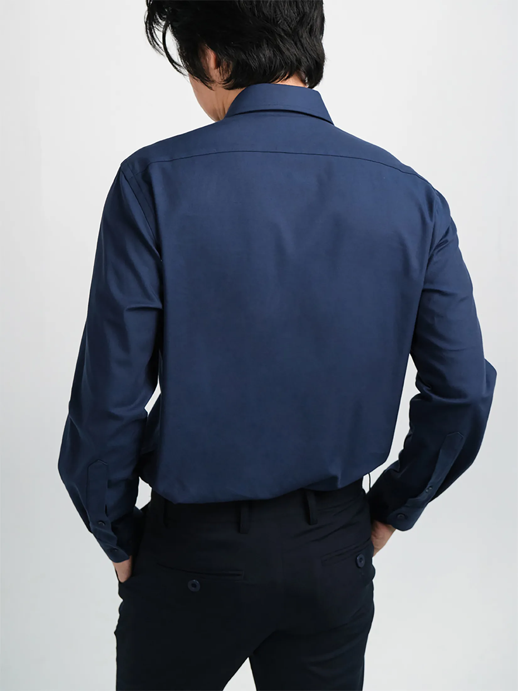 OLYMP MEN SHIRT LONG SLEEVES BUSINESS SHIRT MODERN FIT EASY IRON NAVY BLUE