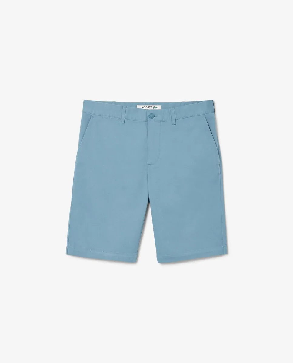 LACOSTE Slim Fit Stretch Cotton Chino Shorts Blue