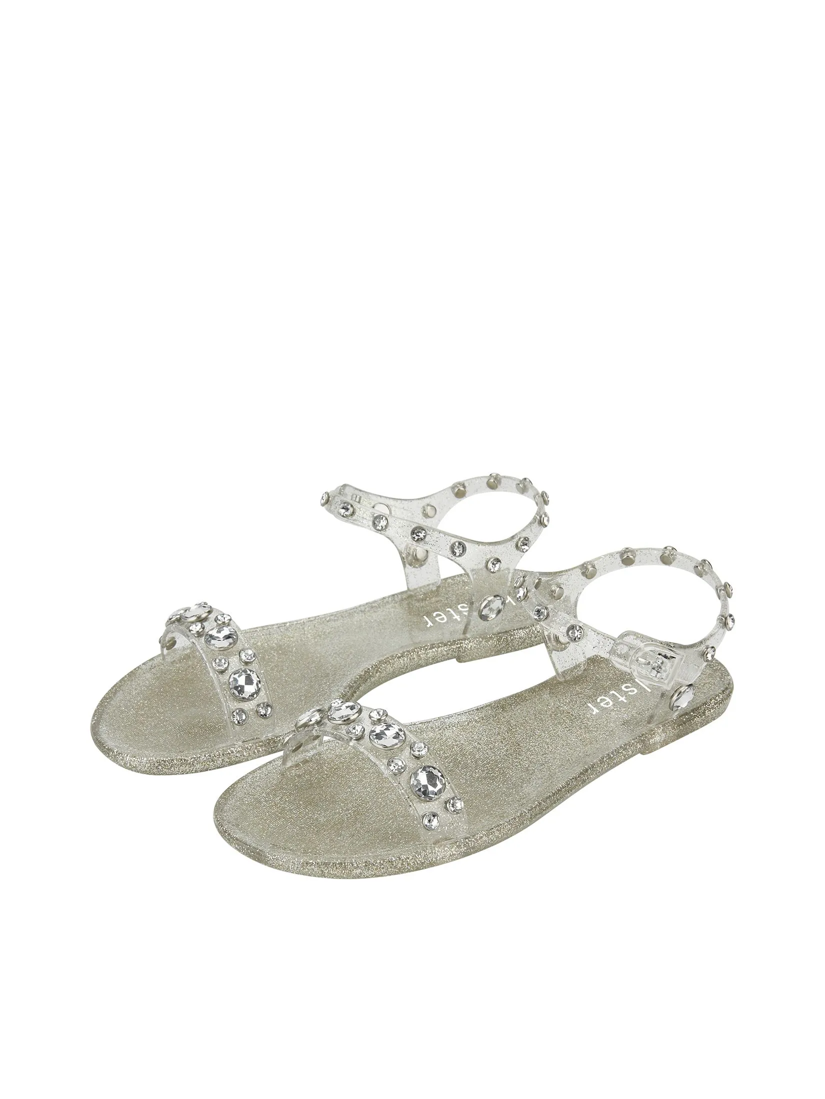 HOLSTER Women Sandals Glitz Glitter Silver /Gold