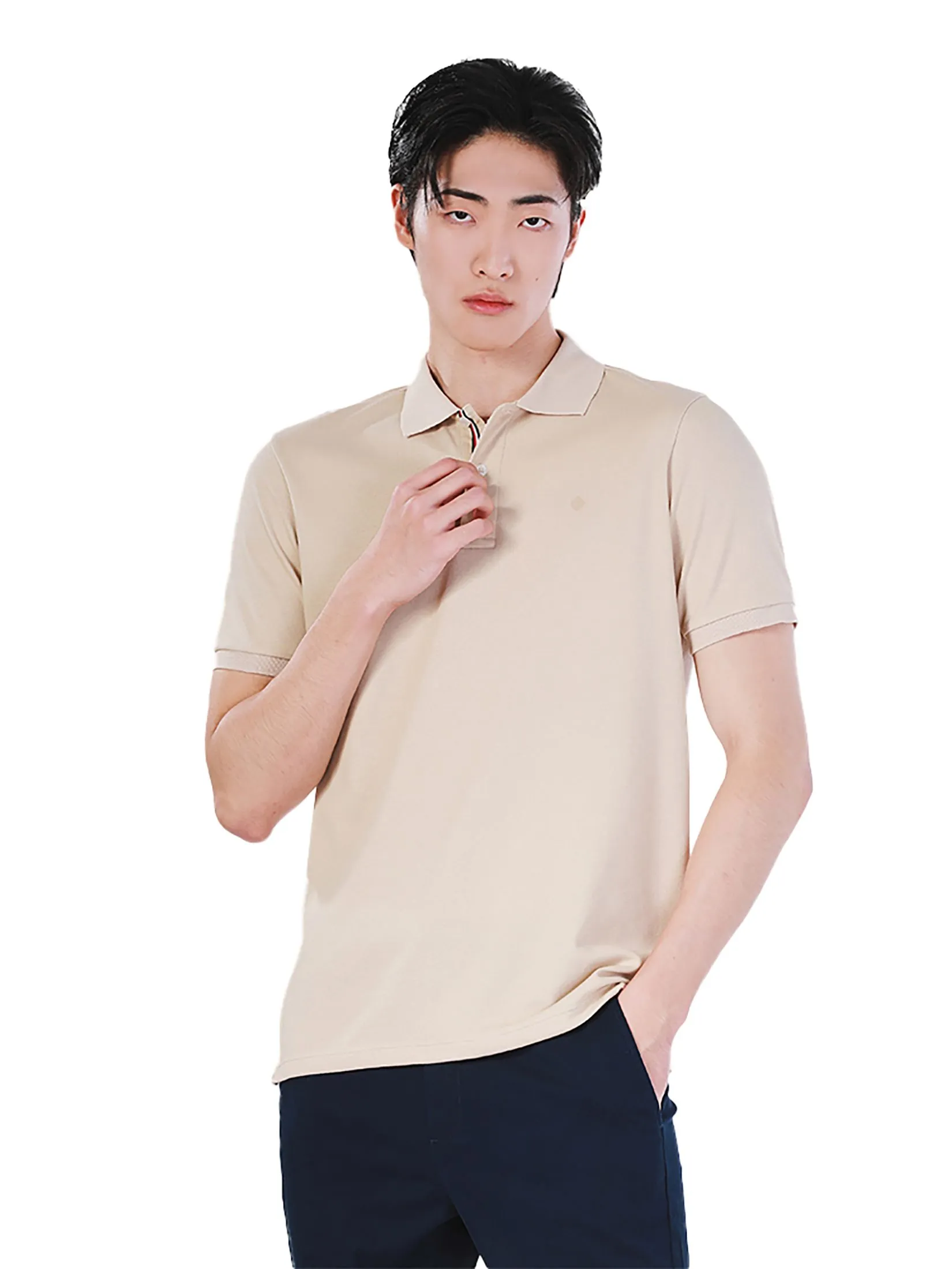 JOHN HENRY Men's Polo (Slim Fit) SDM Beige
