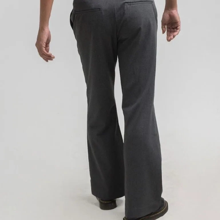ERA-WON Men Semi Flare pant Grey