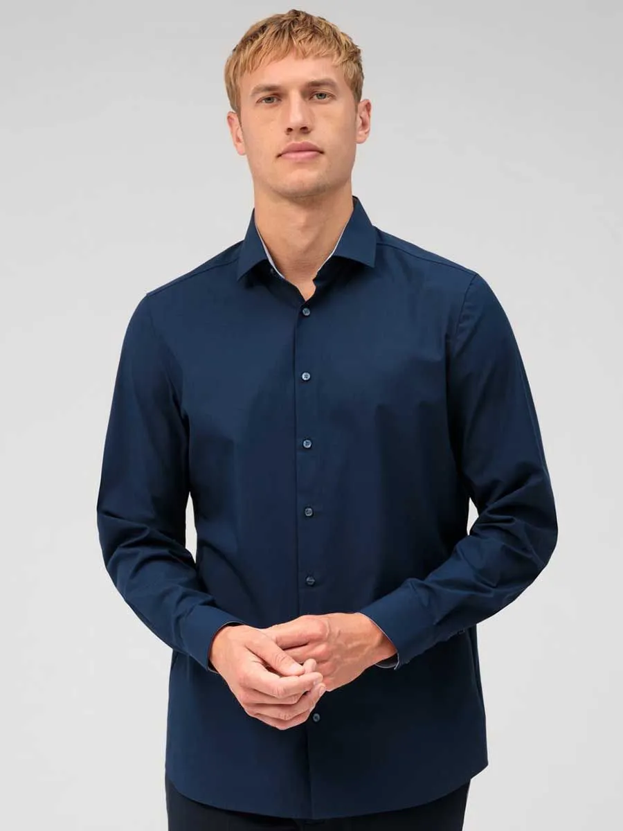 OLYMP CLIMATE CONTROL - MEN SHIRT LONG SLEEVES BODY  FIT NAVY BLUE