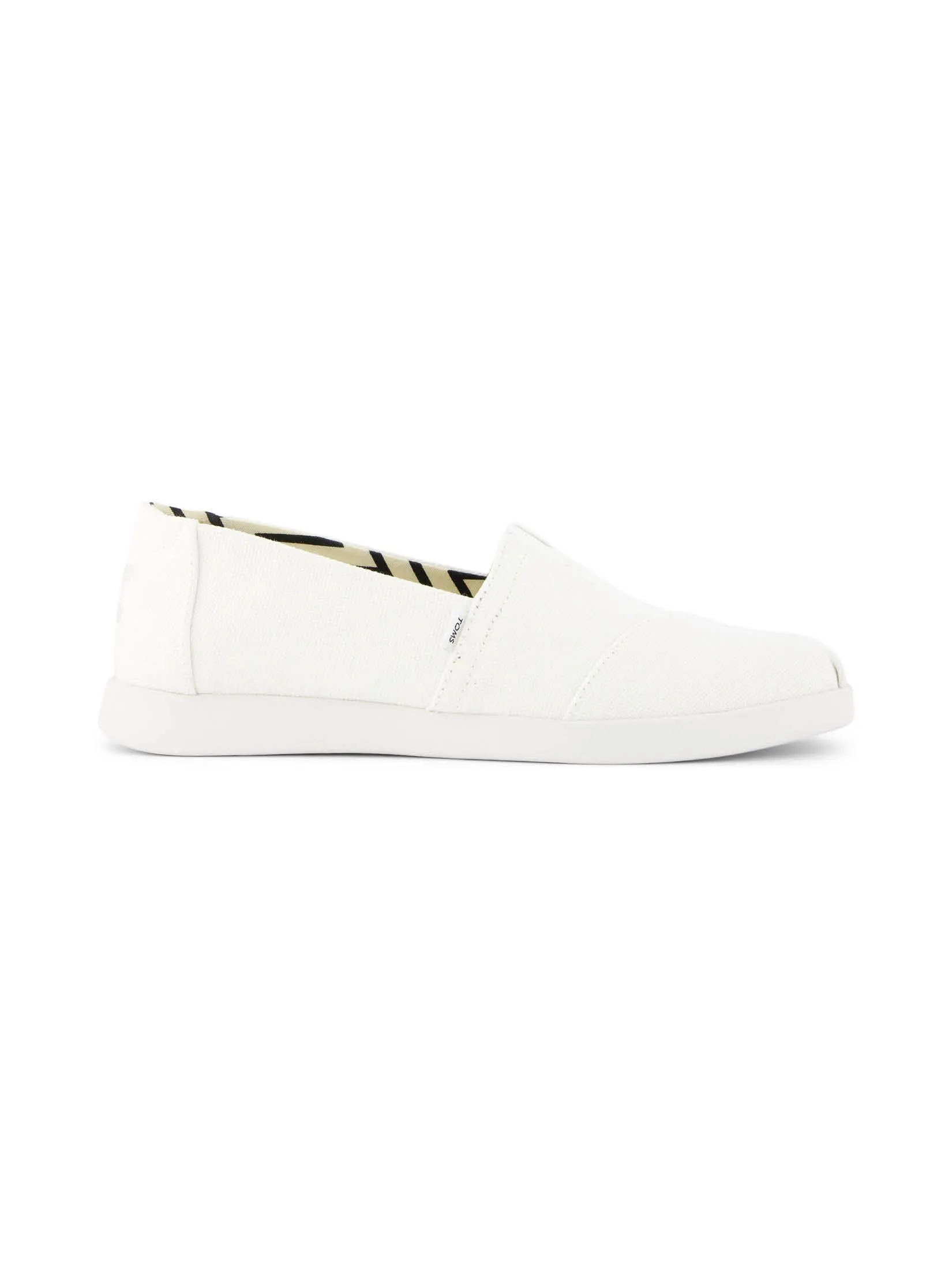 TOMS Women Shoe Slip On Alpargata Plus White Heritage Canvas