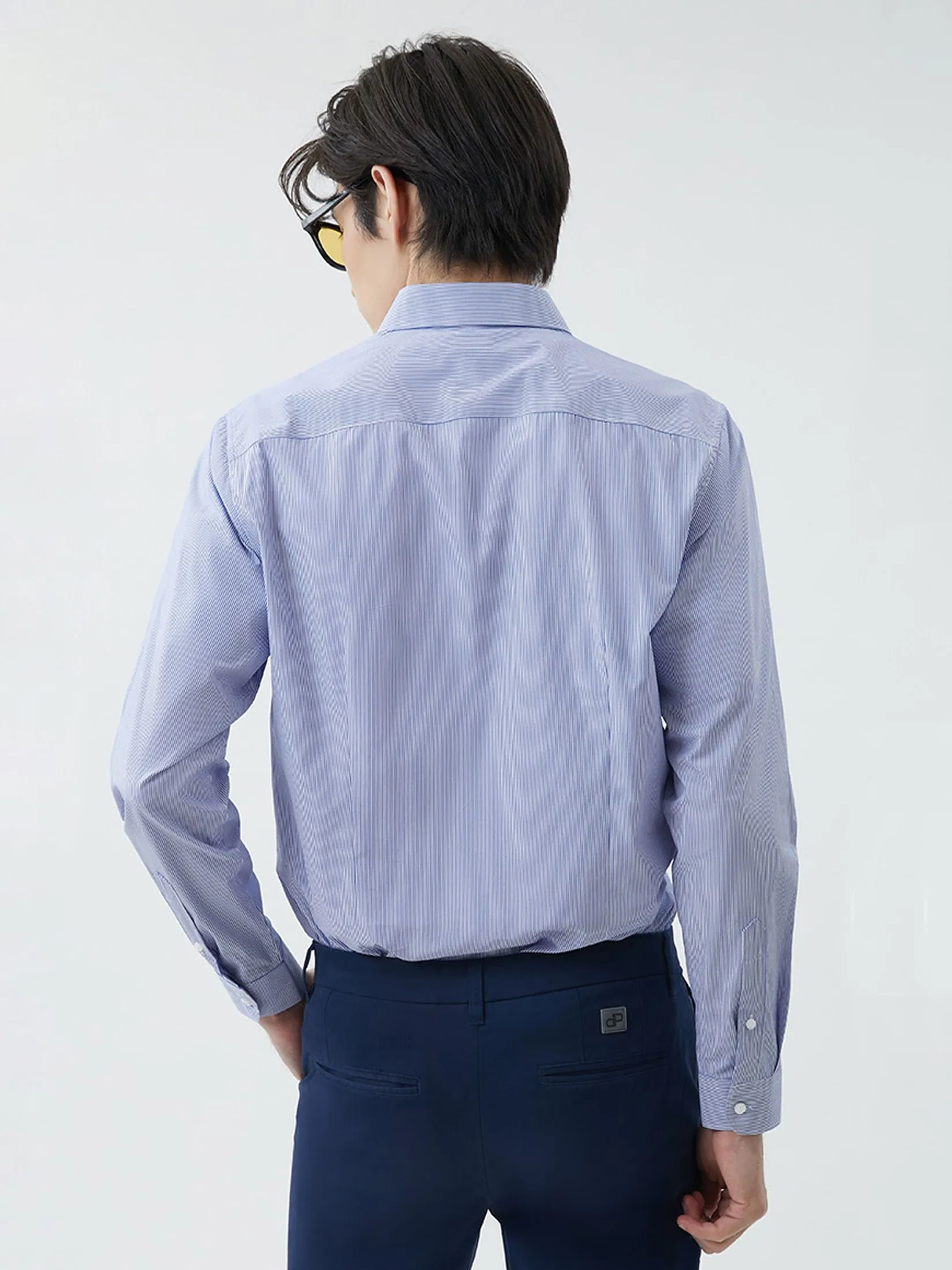 DAPPER DAPPER EASY CARE Striped Smart Fit Shirt Blue