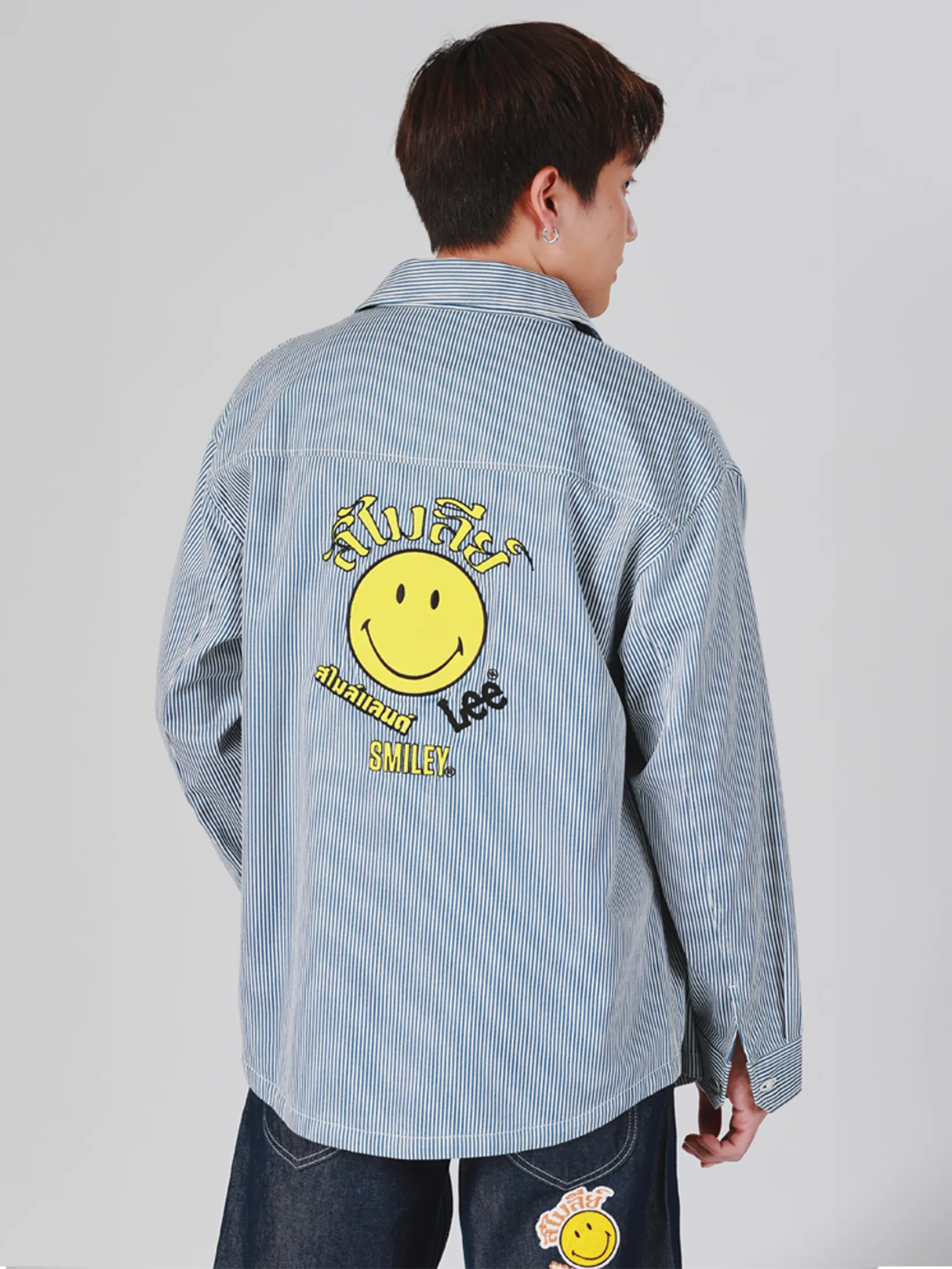 LEE Men s Shirt Long Sleeve Lee Smiley Collection Comfort Fit Blue