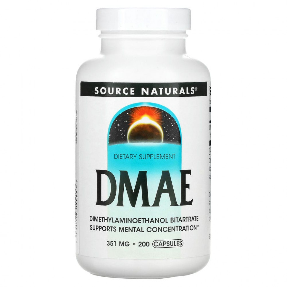 Source Naturals, ДМАЭ, 351 мг, 200 капсул