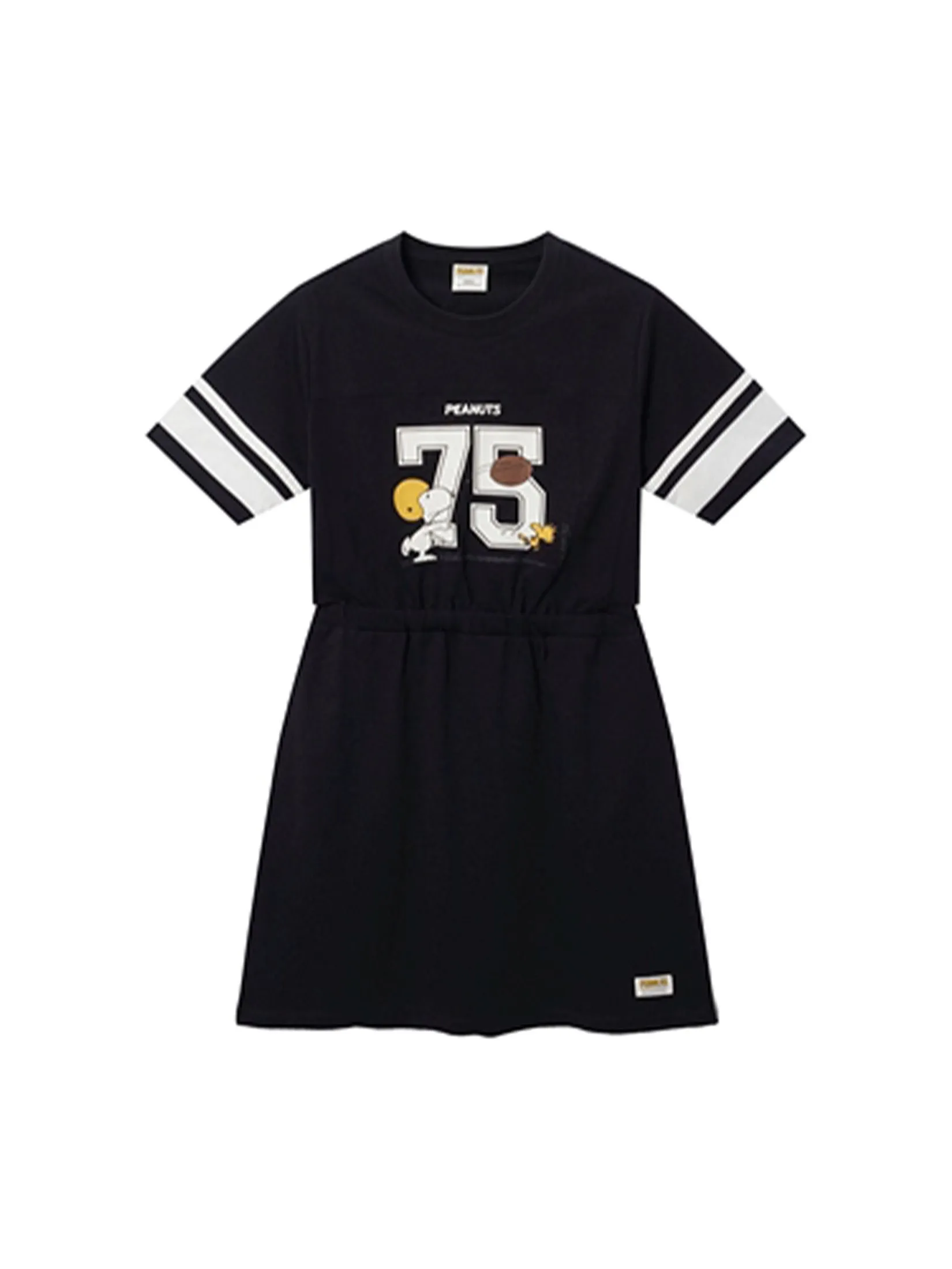 GIORDANO Women's Comfort Baby French Terry Dress (Snoopy) Black