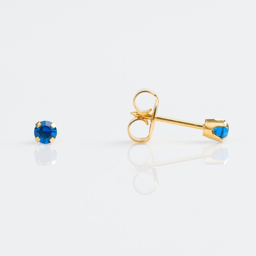 Studex Tiny Tips Earrings For Sensitive Ear Gold Plated 3mm Sep Sapphire