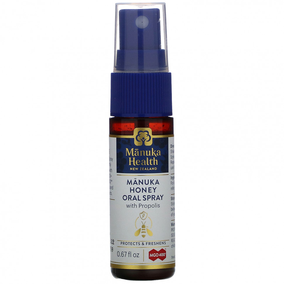 Manuka Health, Спрей для полости рта с медом Manuka и прополисом, 0,67 жидк. Унции