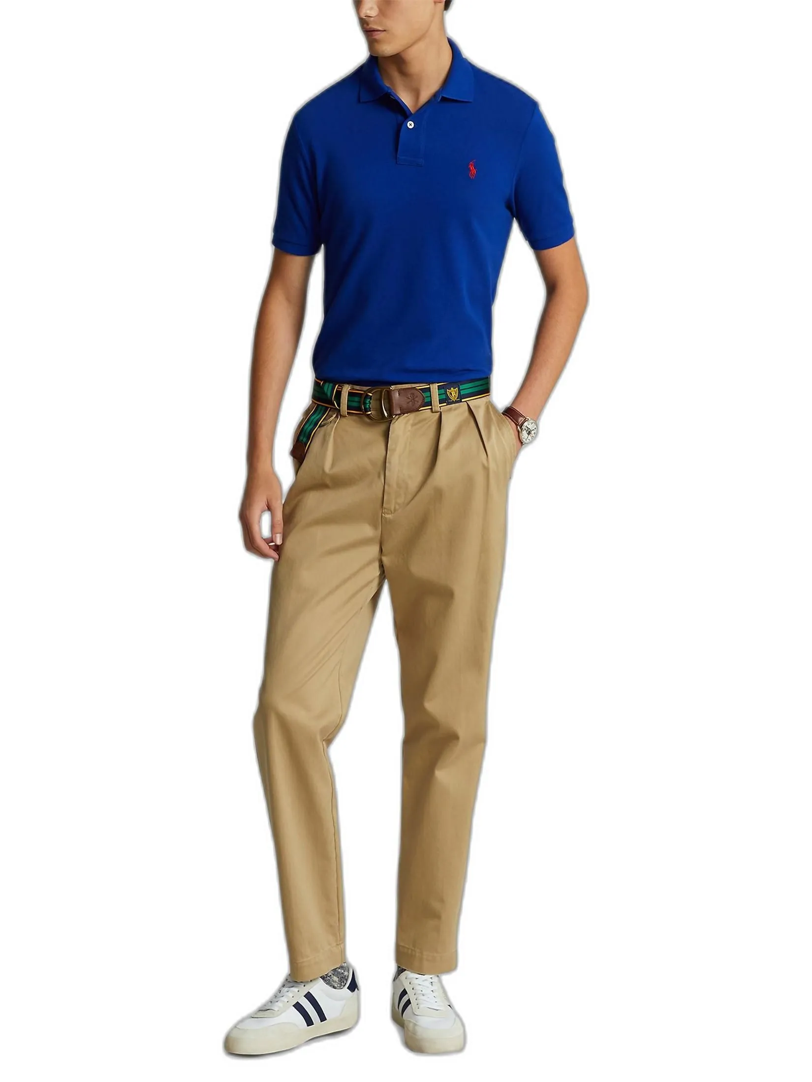 POLO RALPH LAUREN Polo Ralph Lauren POLO-Custom Slim Fit Mesh Polo Shirt MNPOKNI1N820346 400 BLUE