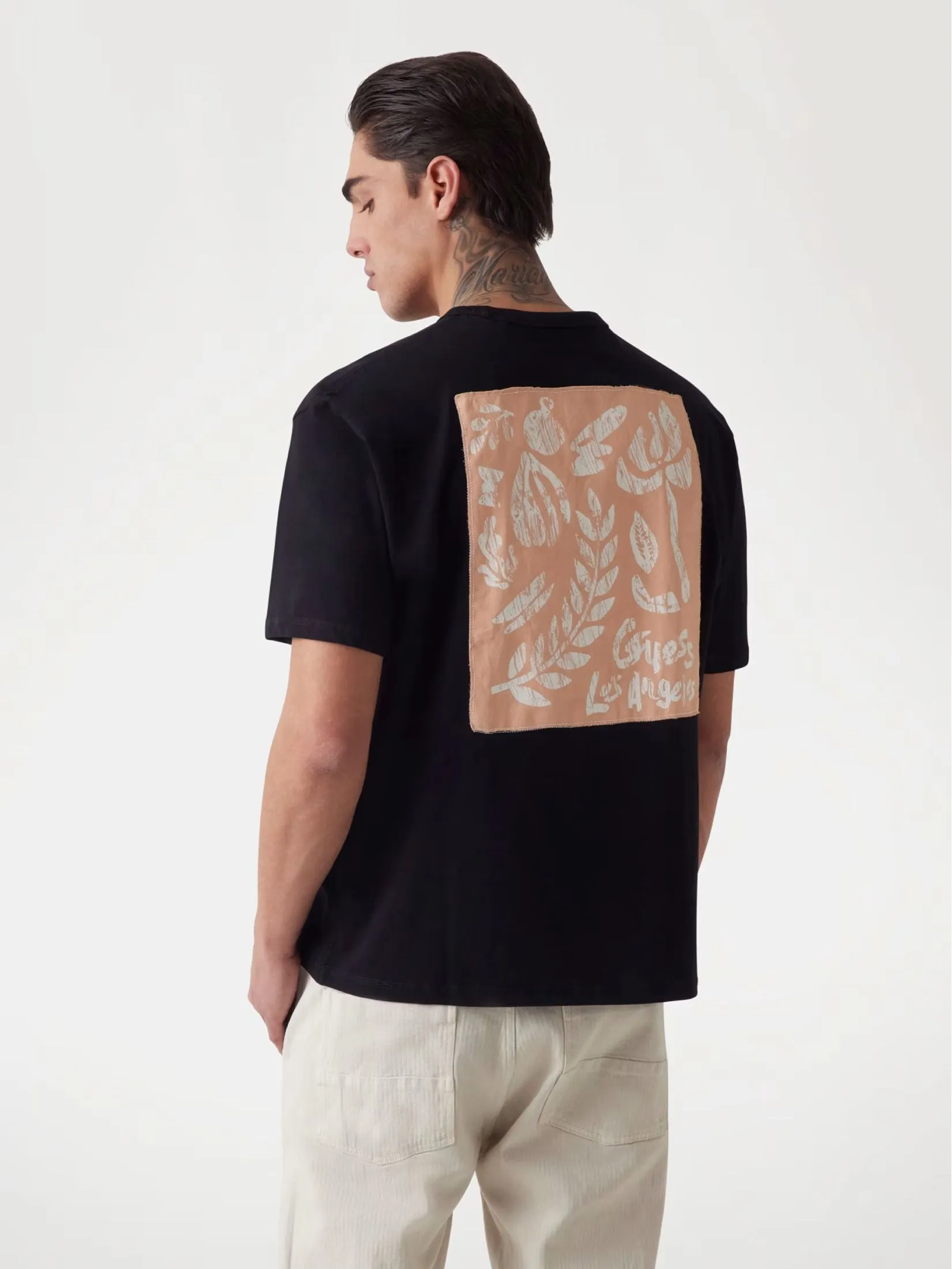 GUESS GUESS MEN Oversized Logo T-Shirt  M5GI13K8FQ4  -  Black