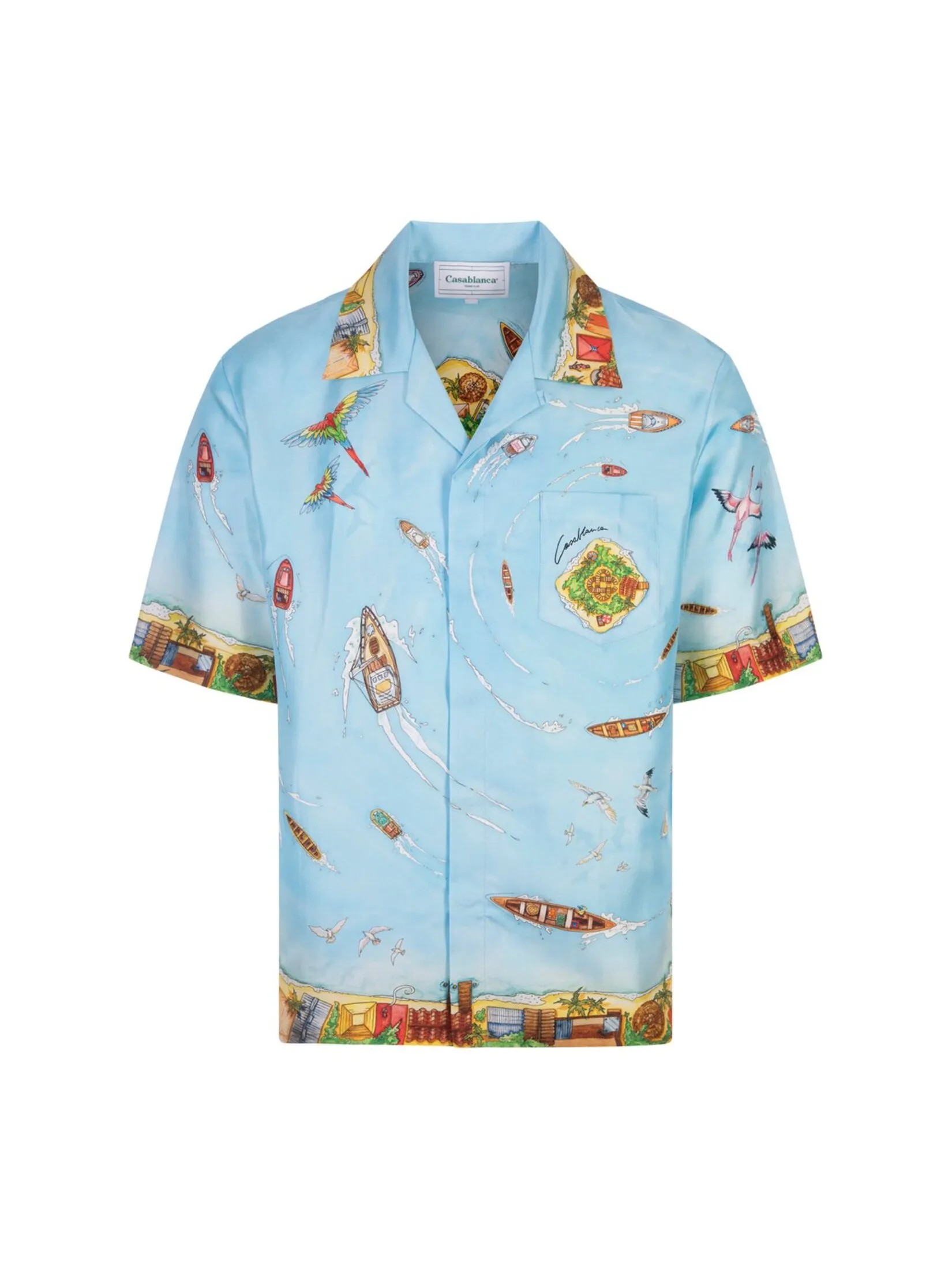 CASABLANCA CUBAN COLLAR SHORT SLEEVE SHIRT IN MAISON SUR PILOTI