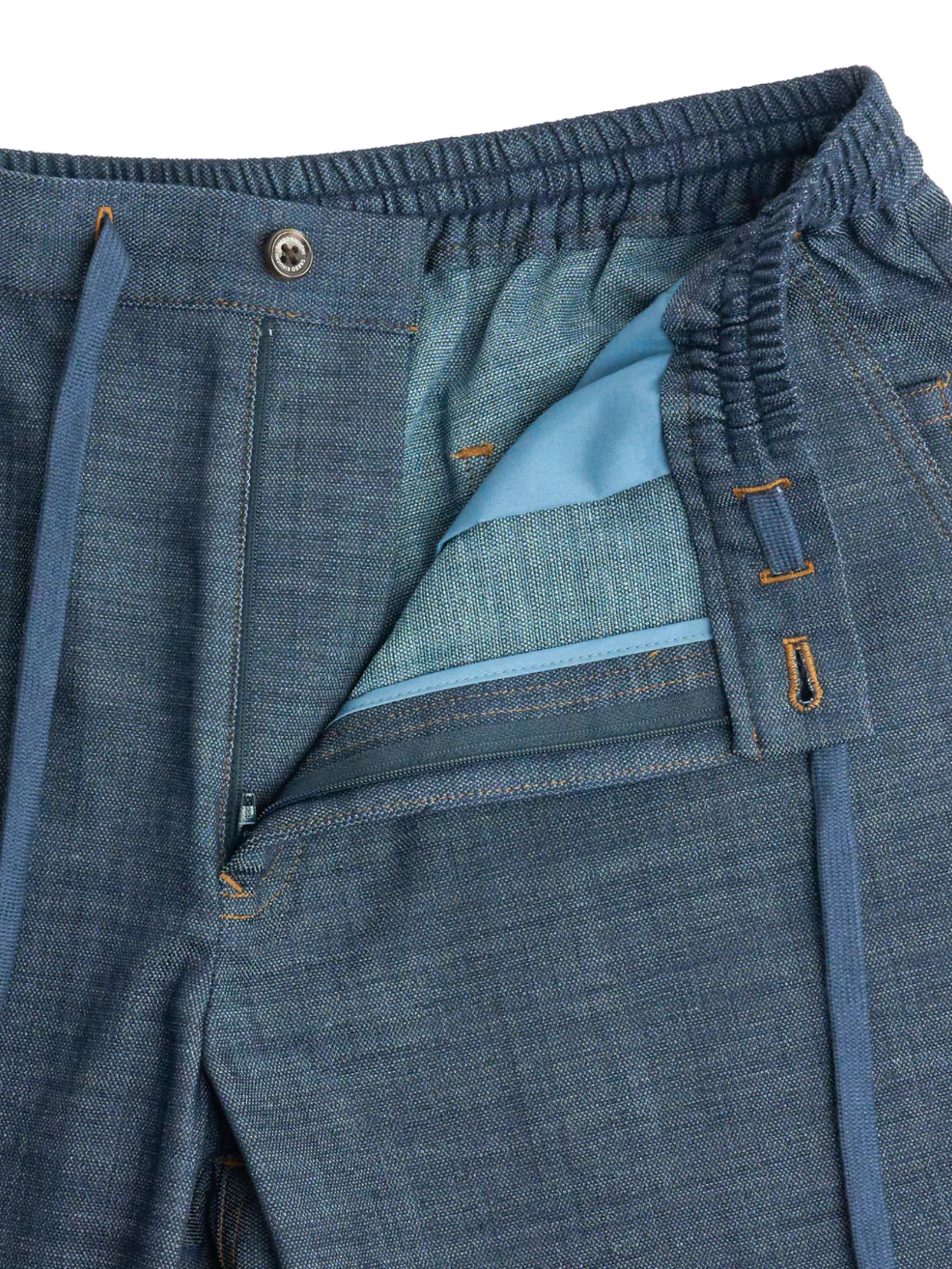 TAKEO KIKUCHI MEN NAVY ECO DENIM STRETCH EASY SHORTS