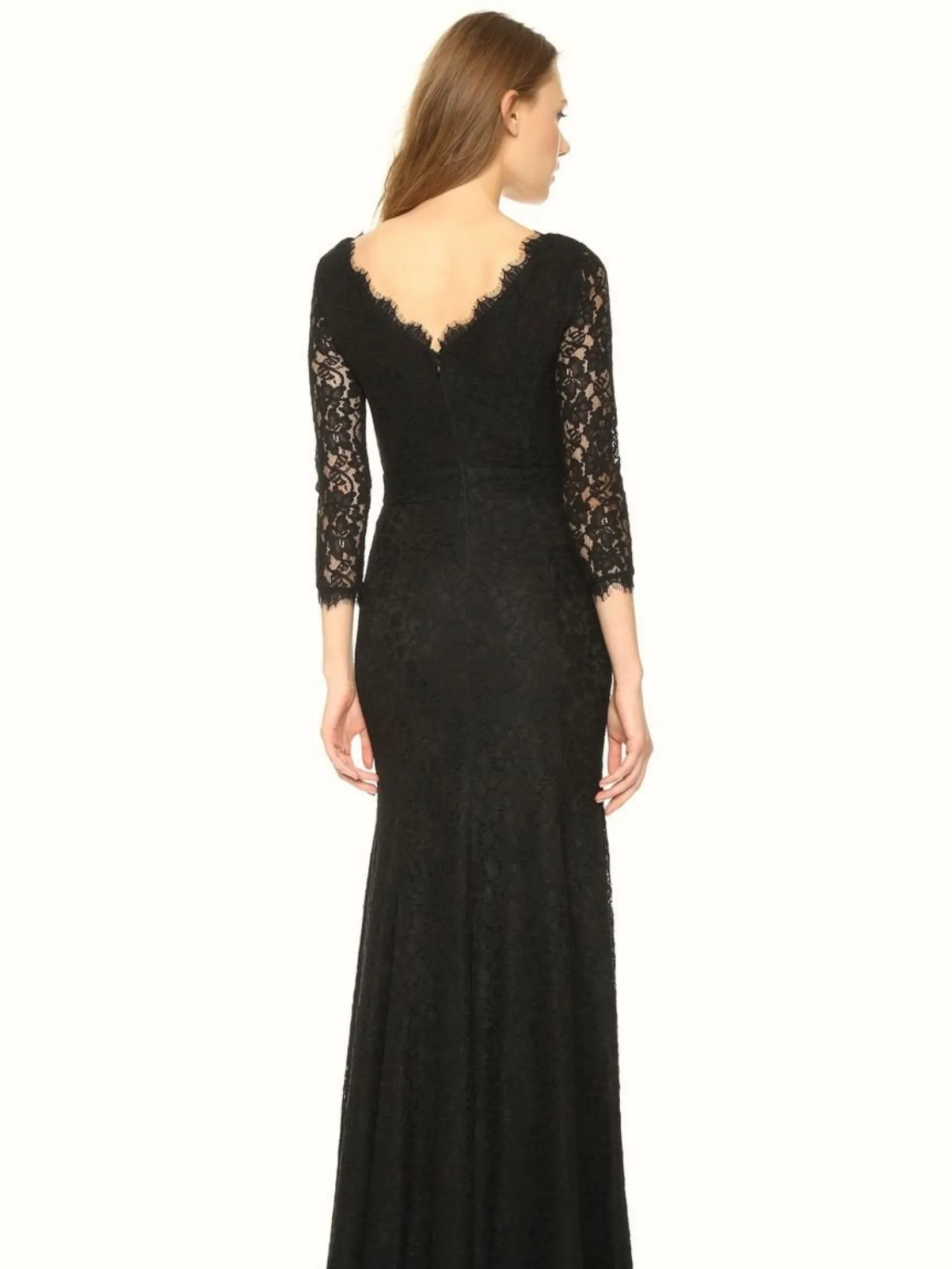 DIANE VON FURSTENBERG DVF 3/4 SLV ZARITA GOWN BLACK