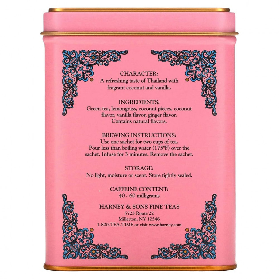 Harney & Sons, Green Tea with Thai Flavors, 20 Tea Sachets, 1.4 oz (40 g)