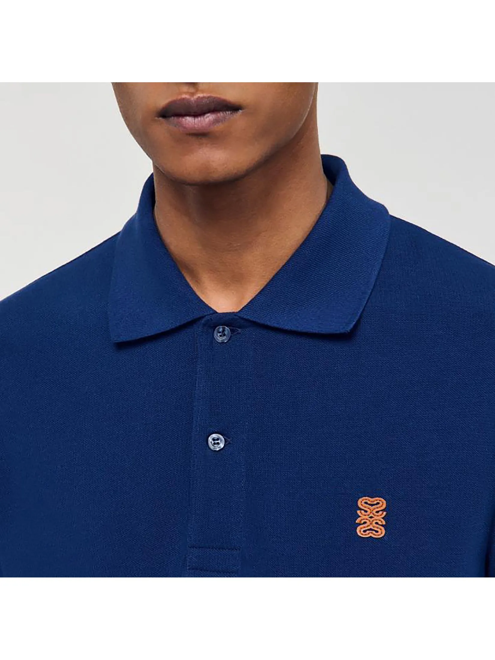 SANDRO Polo Shirt With Leather Logo