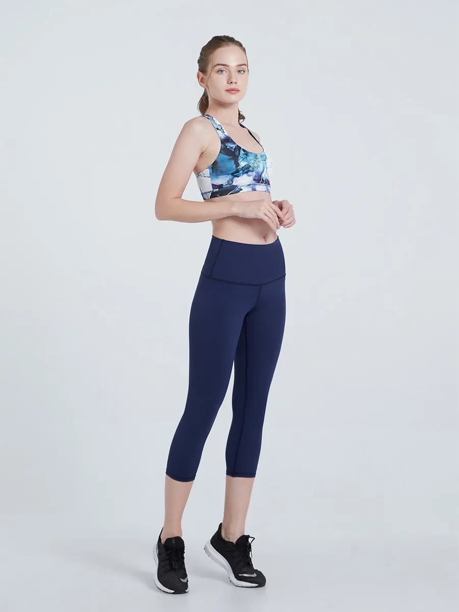 NAPIYONG Purple Marble Sports Bra