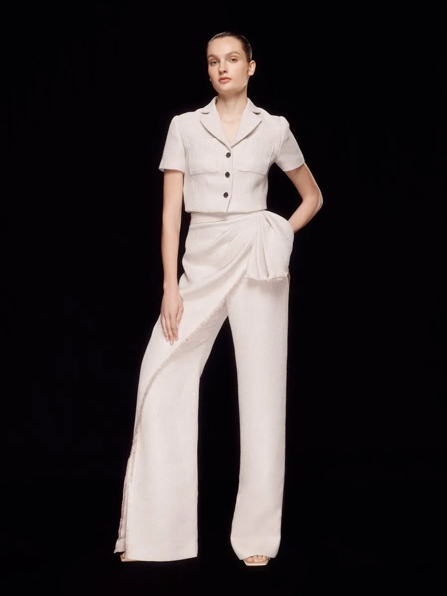 ASAVA ( SS24 )Everly Ruffle High-waisted Women Pants Blush