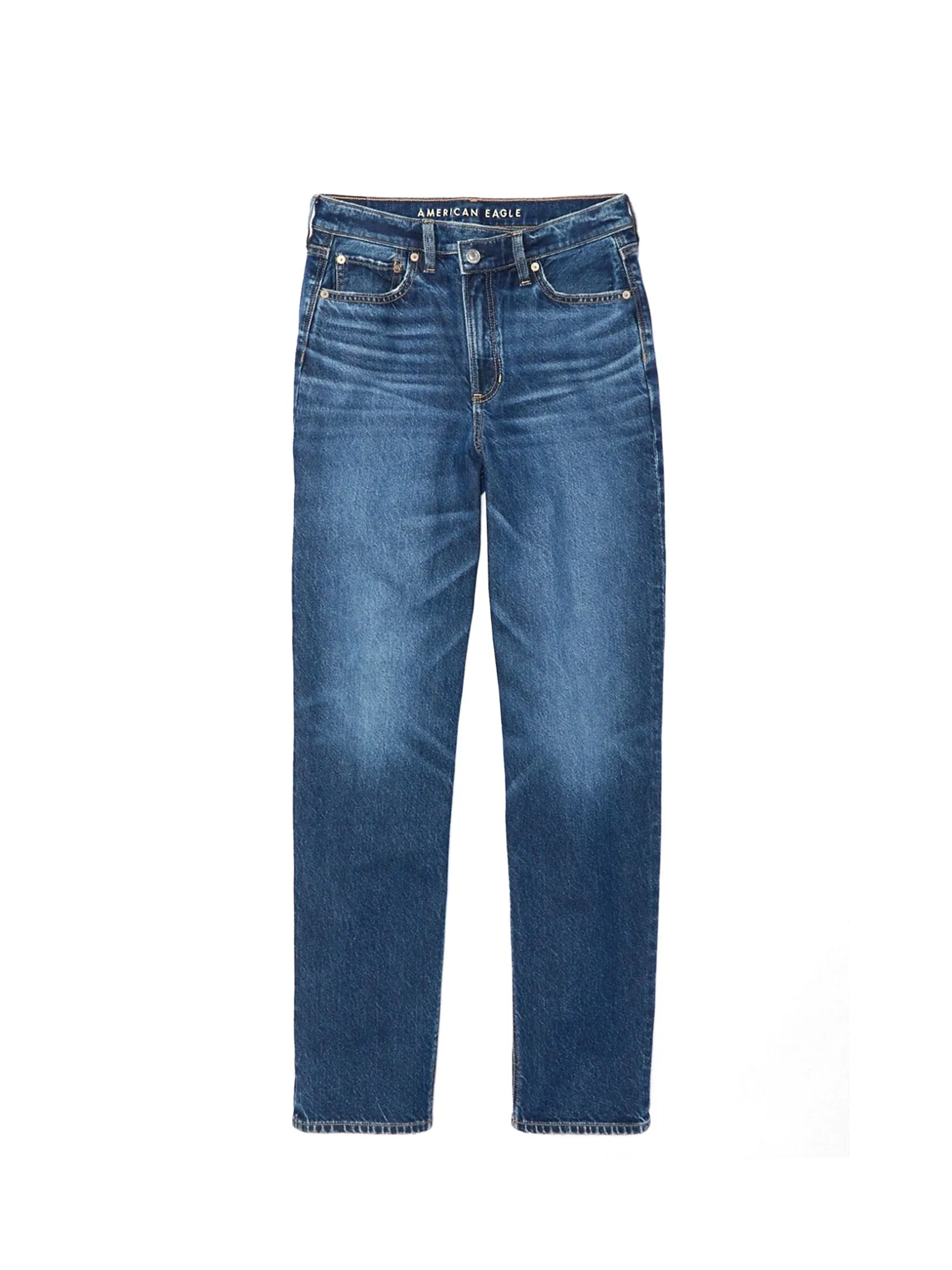 AMERICAN EAGLE WOMEN SUPER HIGH-RISE BAGGY STRAIGHT JEANS 984 HORIZON BLUE