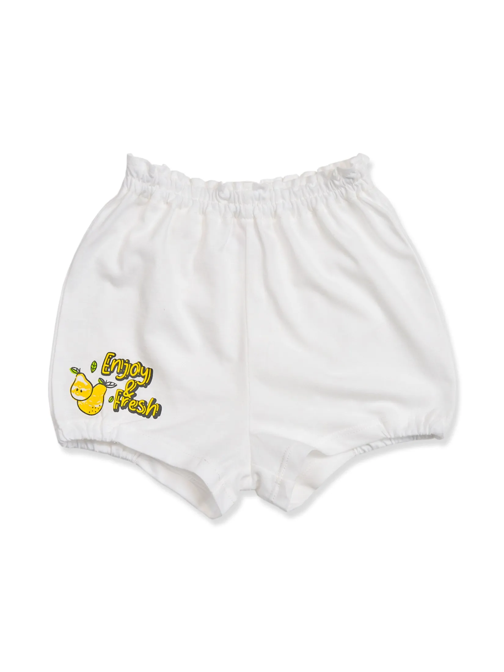AUKA White,Infant shorts,Girl, Enjoy Fresh. 50