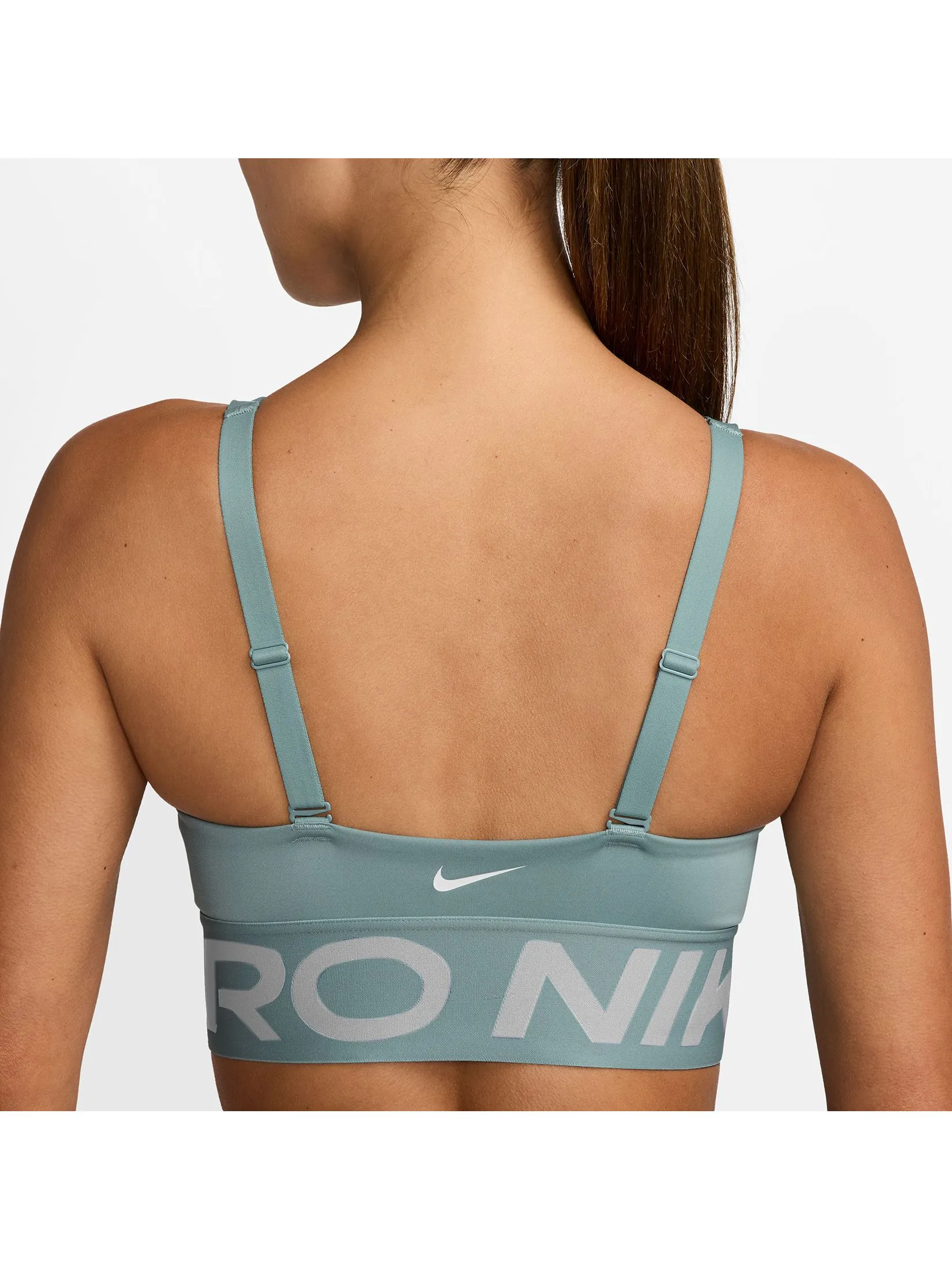 NIKE Women Sport Bar Pro Indy Plunge Medium Support HF7325-017 Cannon/Jade Ice/White