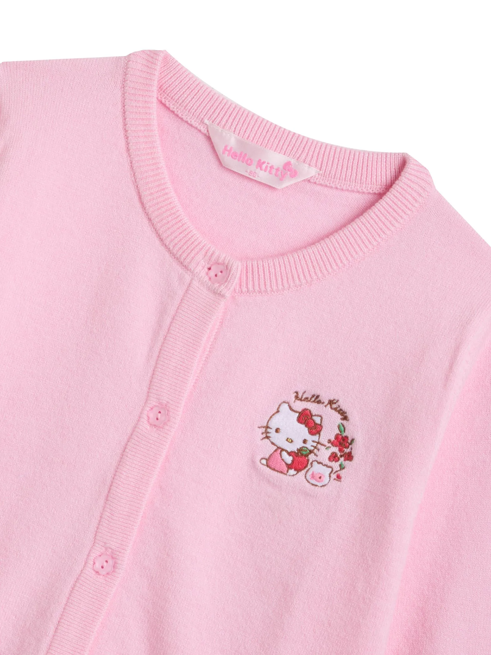 SANRIO Girl Cardigan Long Sleeves Hello Kitty Pink