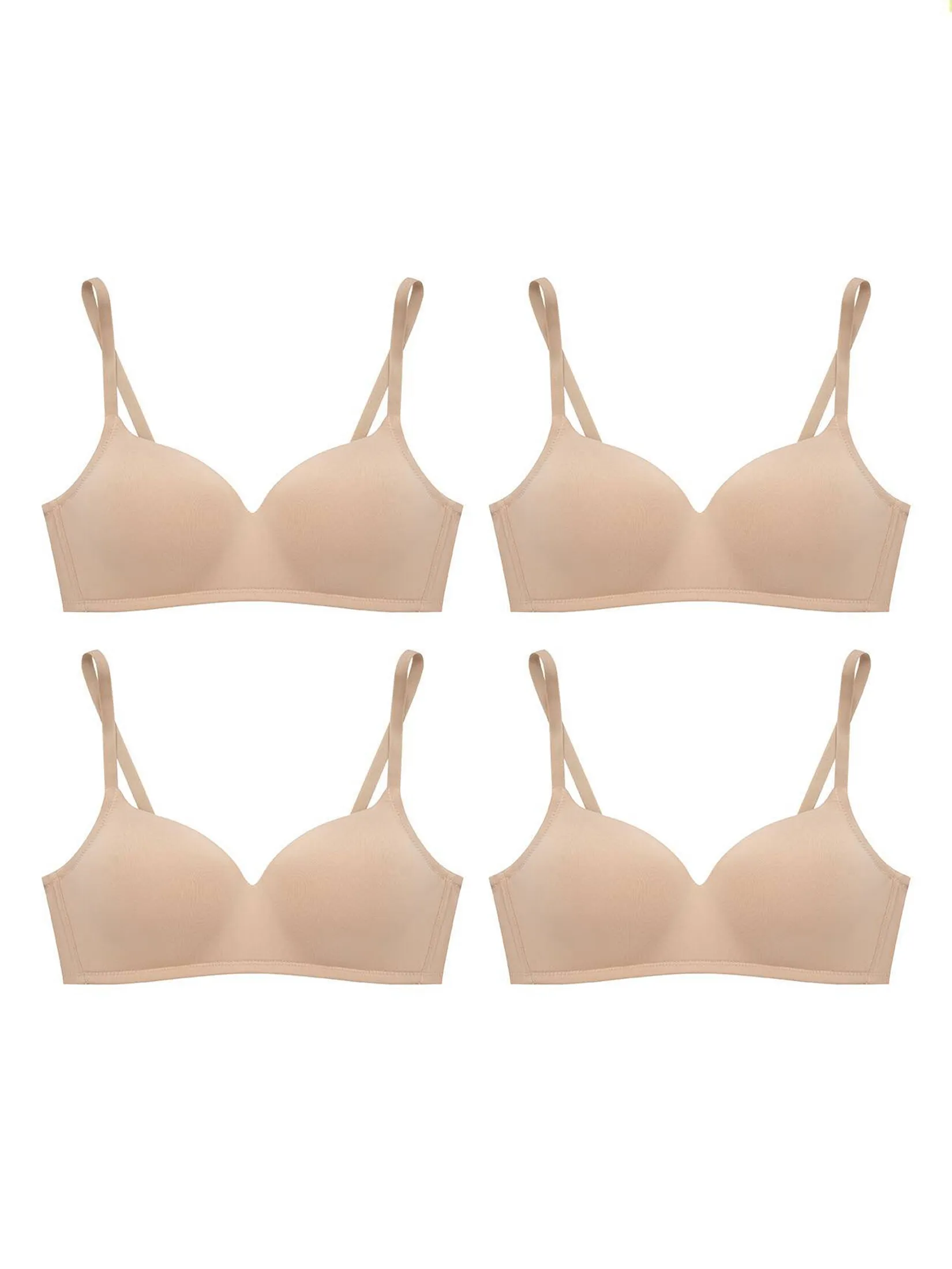 SABINA [Pack 4 Piece] [Online Exclusive] Bra Wireless Woman Pretty Perfect - Beige