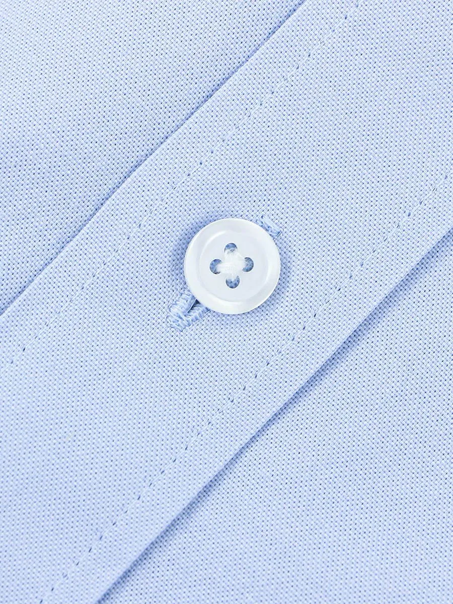 GIORDANO Men's Slim Embroidery Stretch Oxford Shirts (Classic Man) Light Blue