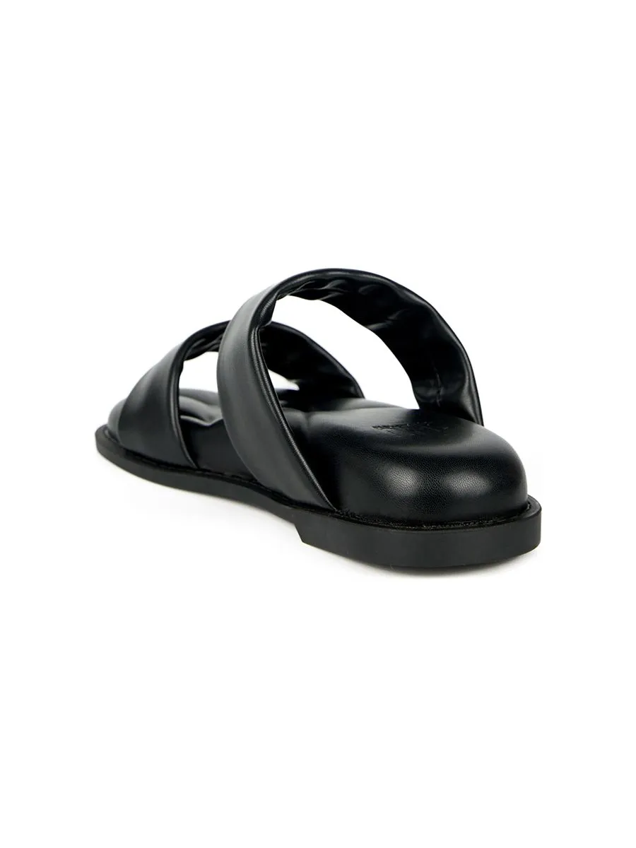 SHU WOMEN  SOFASANDALS DOUBLE PUFF - BLACK