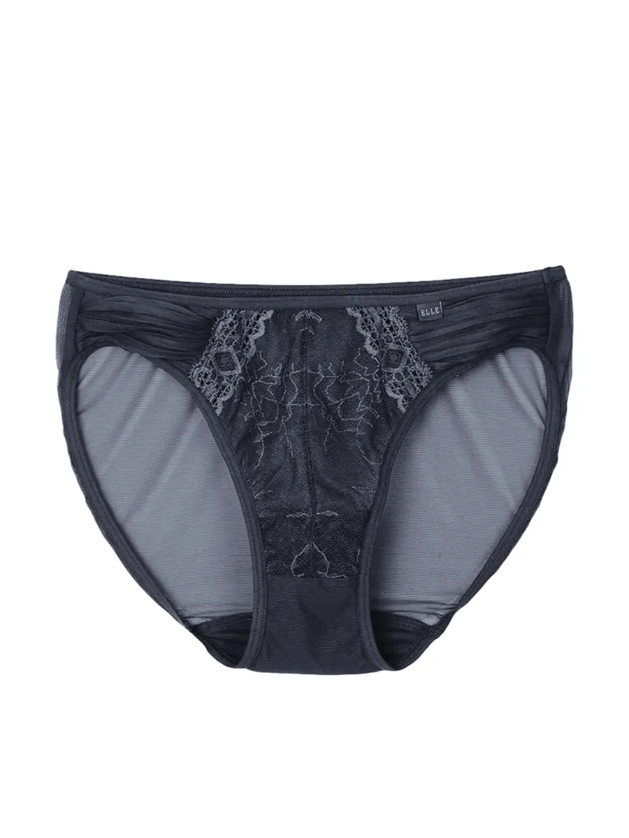 ELLE LINGERIE UNDERWEAR BIKINI LOWRISE LU2758BL BLACK Size - L