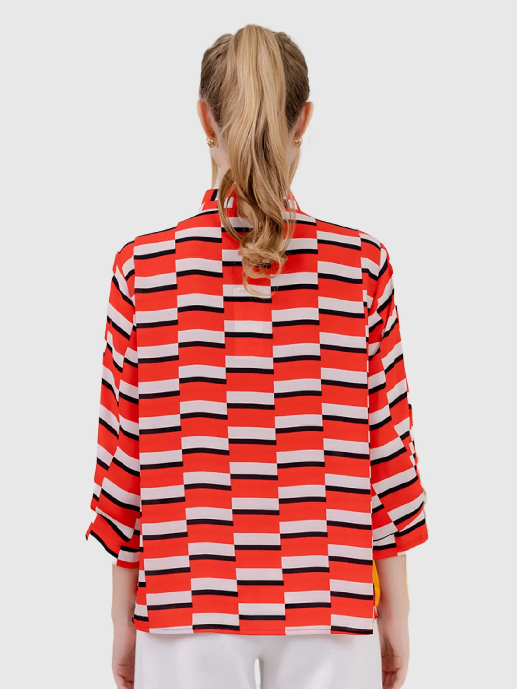 AMILA Women Blouse Chiffon Dobby Red